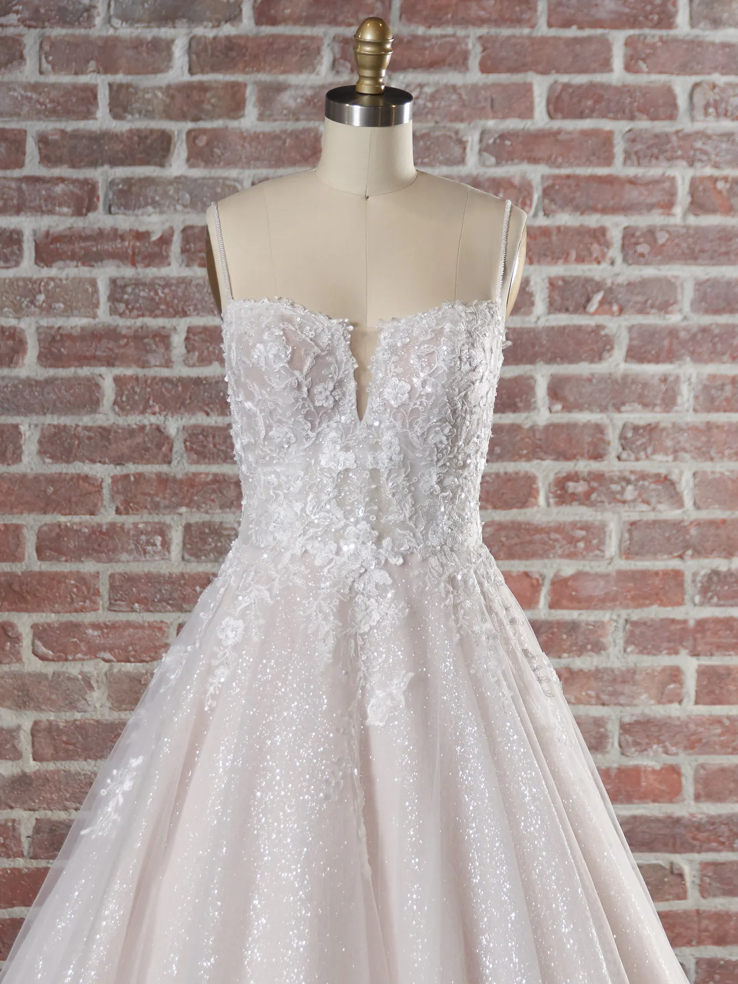 Casey sparkly ballgown front view Maggie Sottero