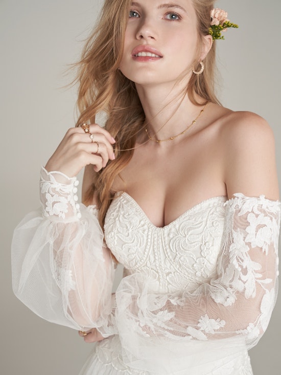 Rebecca Ingram  Sheath Wedding Detachable Sleeves Elouise YYDS0+22RW980000 Alt1
