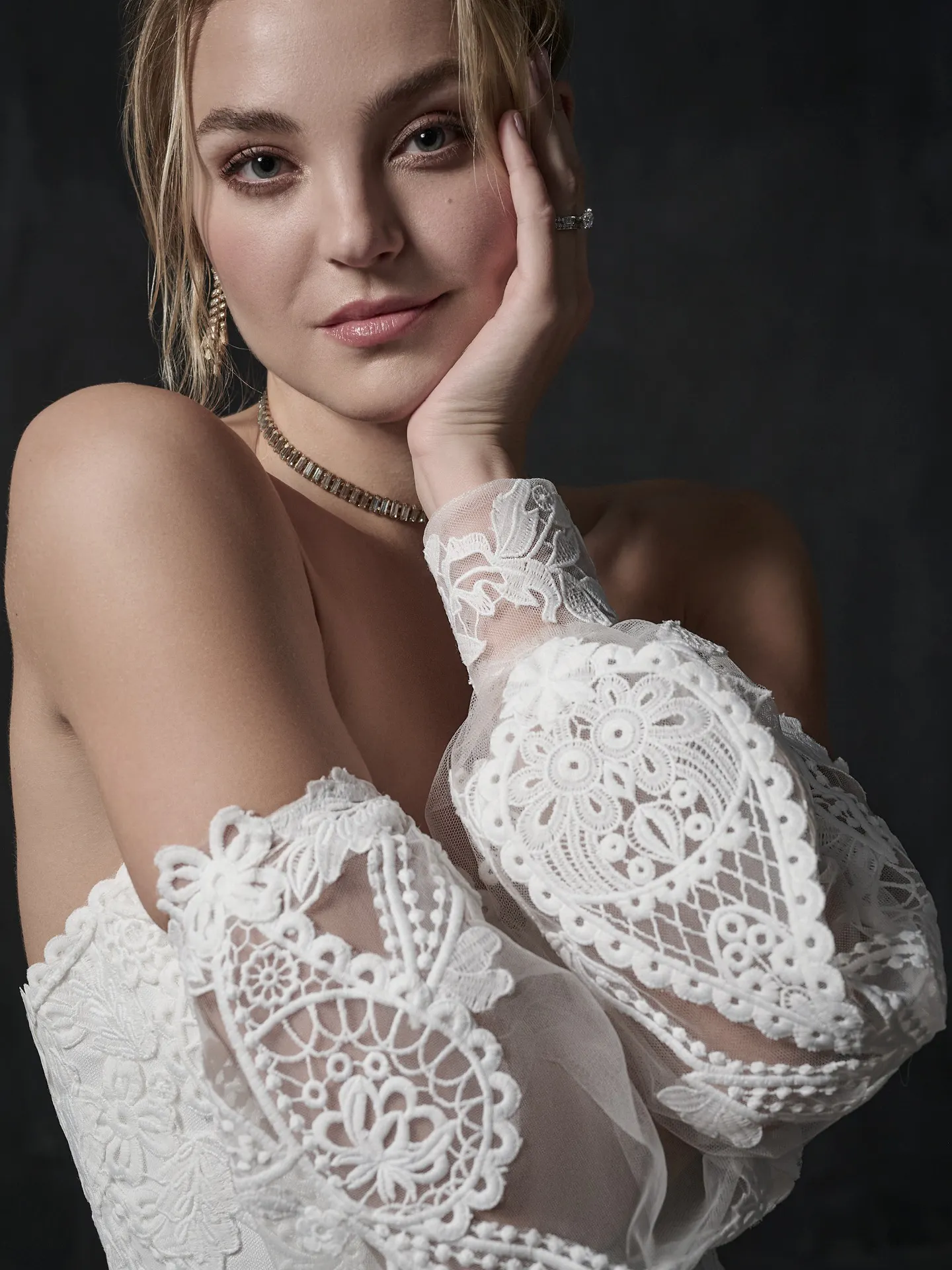Sottero and Midgley  Fit and Flare Wedding Detachable Sleeves Ezra YYDS0+22SW920000 Alt1
