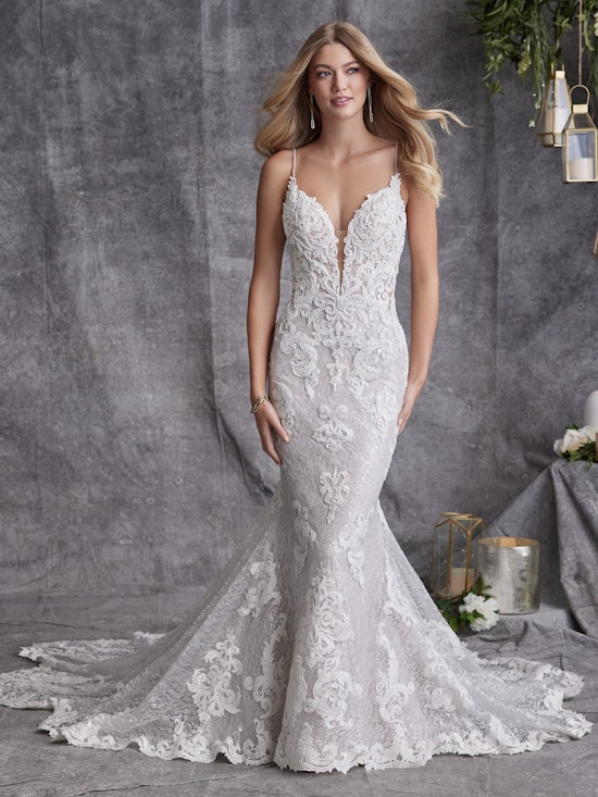 Tuscany Royale Sparkly Maggie Dress Sheath Sottero Bridal | Lace