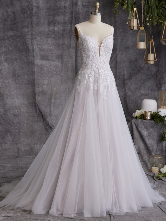 Cassidy Floral A-line Wedding Dress | Rebecca Ingram