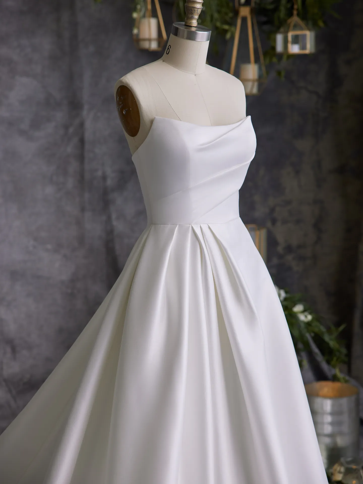 Sottero and Midgley Aspen strapless A-line dress side view