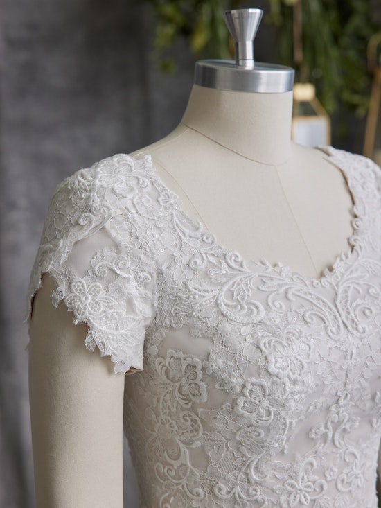 Daphne Leigh Modest Scoop Back Wedding Gown | Rebecca Ingram