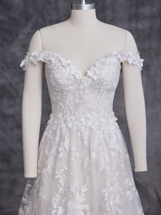 Leandra Floral Lace A-line Wedding Dress | Maggie Sottero