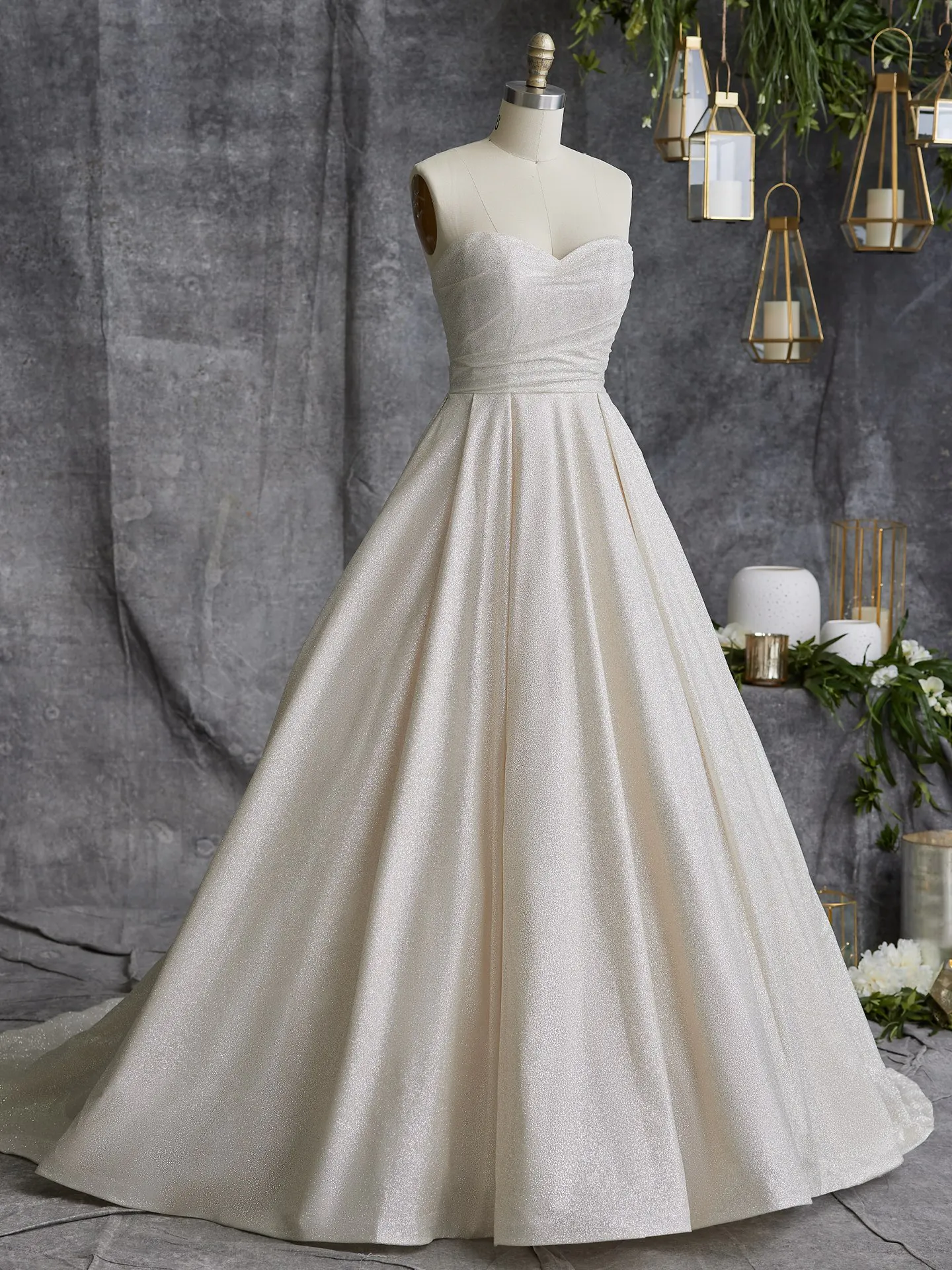 Anniston shimmery ballgown front view Maggie Sottero