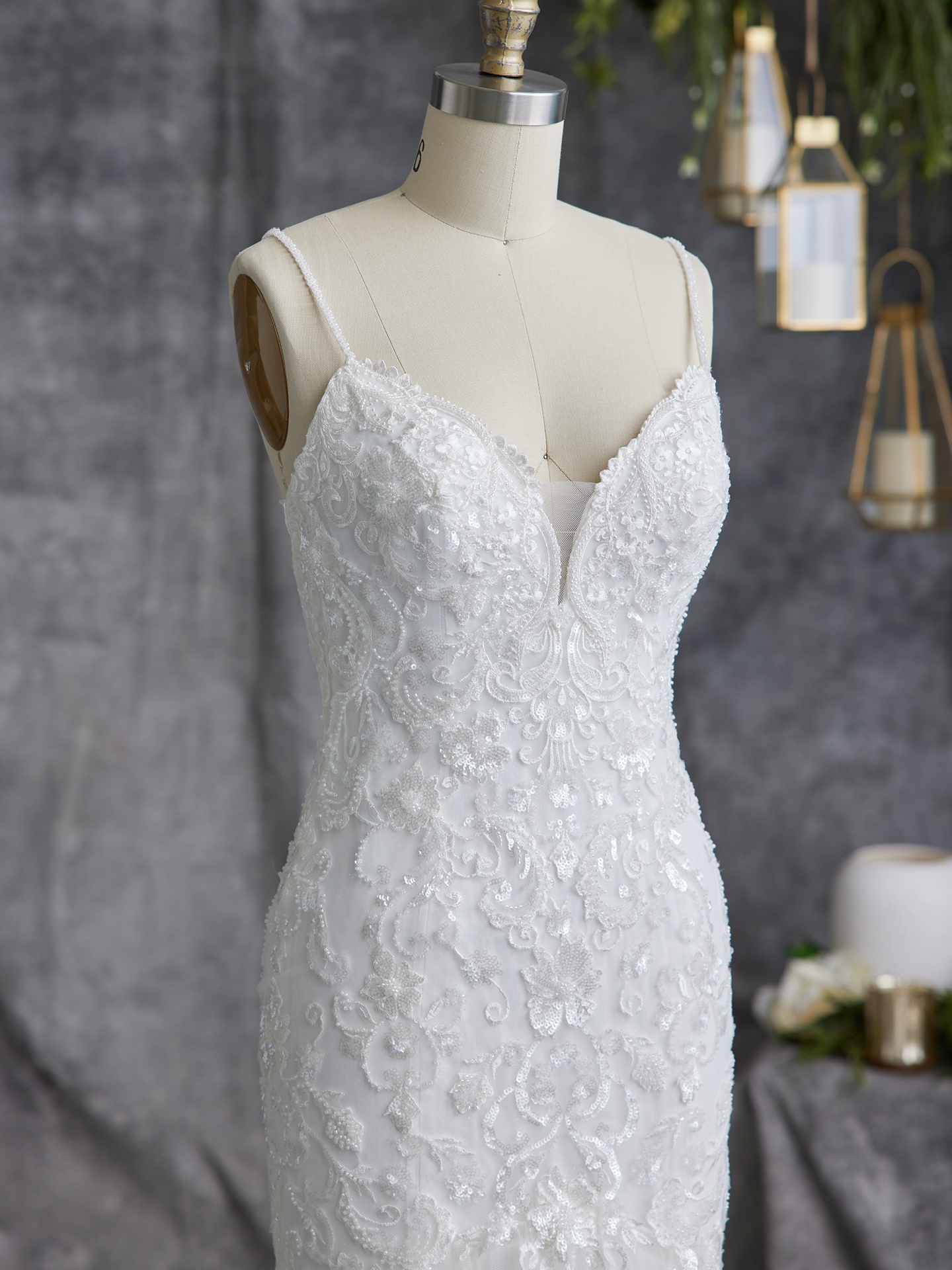 Beatrice Plus Size Beaded Lace Wedding Gown Rebecca Ingram