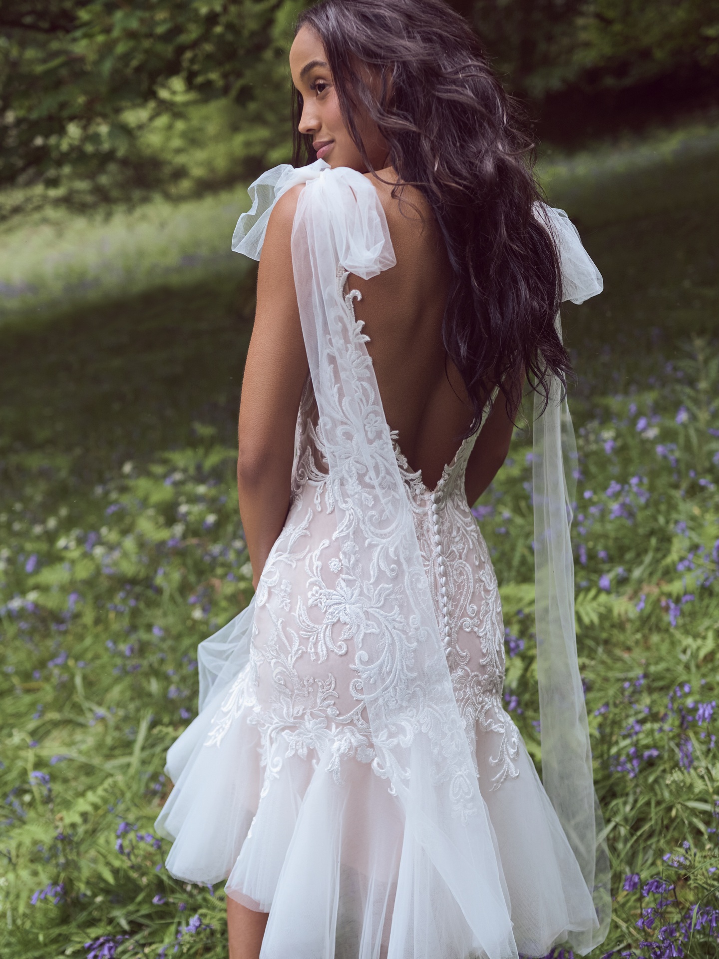 Fit and flare 2024 short wedding dress