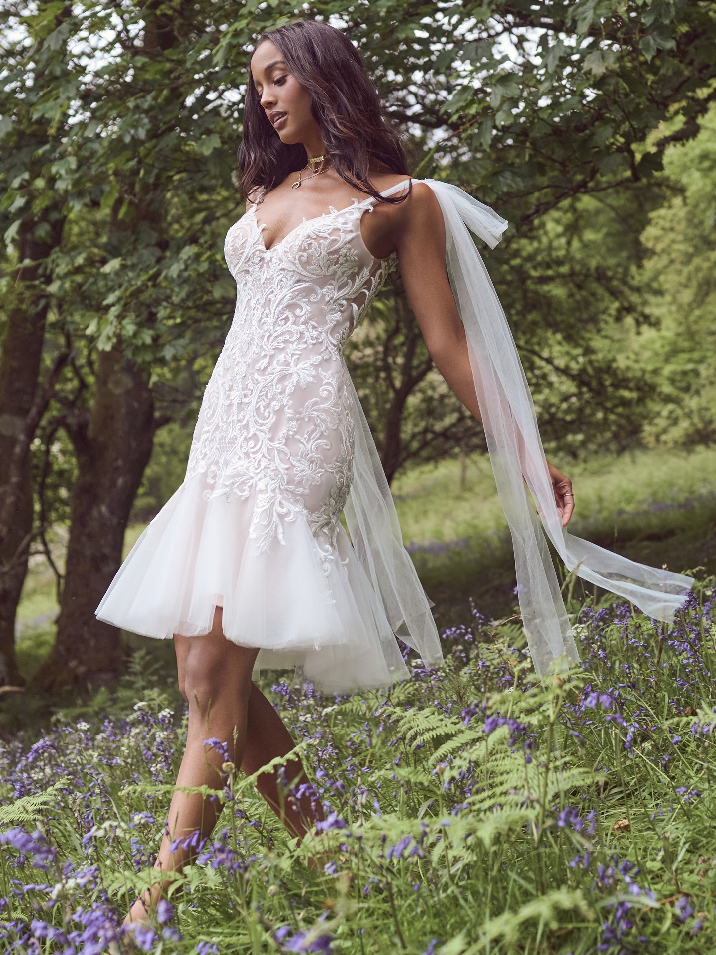 Short fit and flare hotsell wedding dress