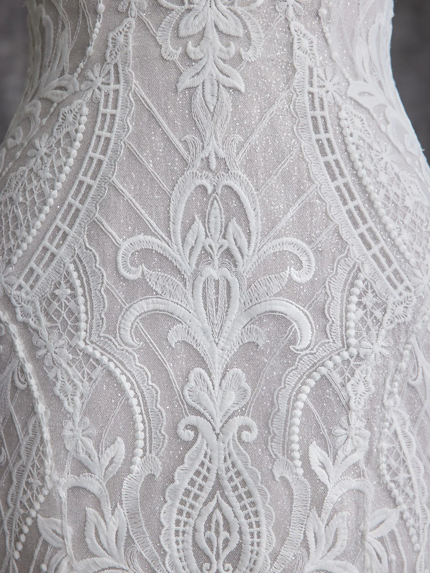 Sottero and Midgley Bronson lace detail close-up.