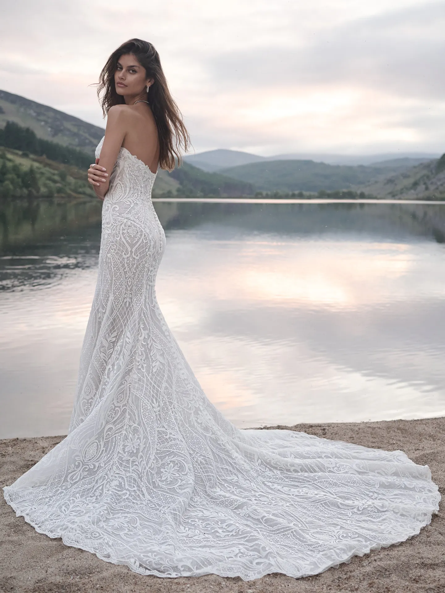 Sottero and Midgley Bronson fit-and-flare gown back view