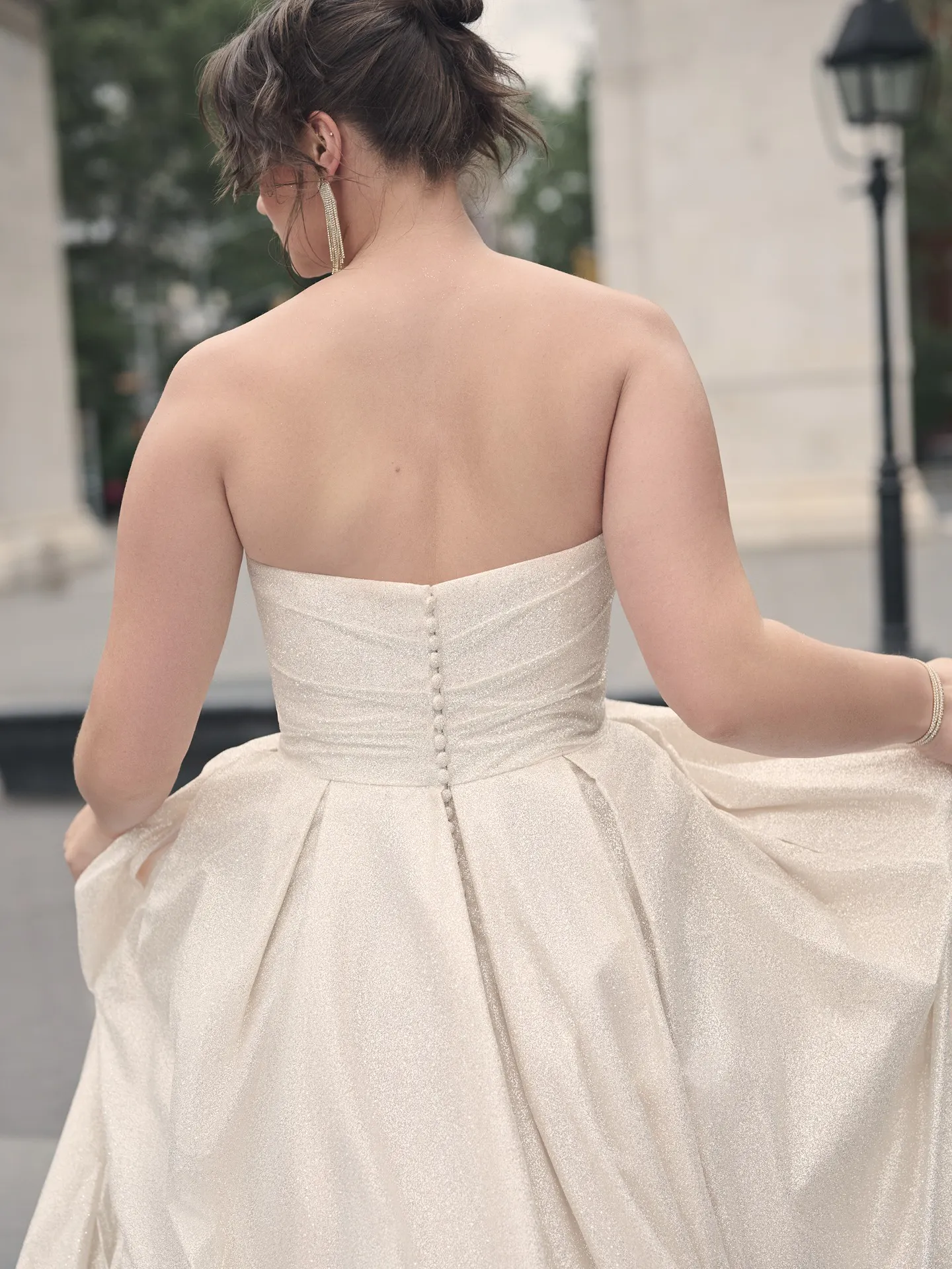 Maggie Sottero Anniston back view shimmery ballgown wedding dress