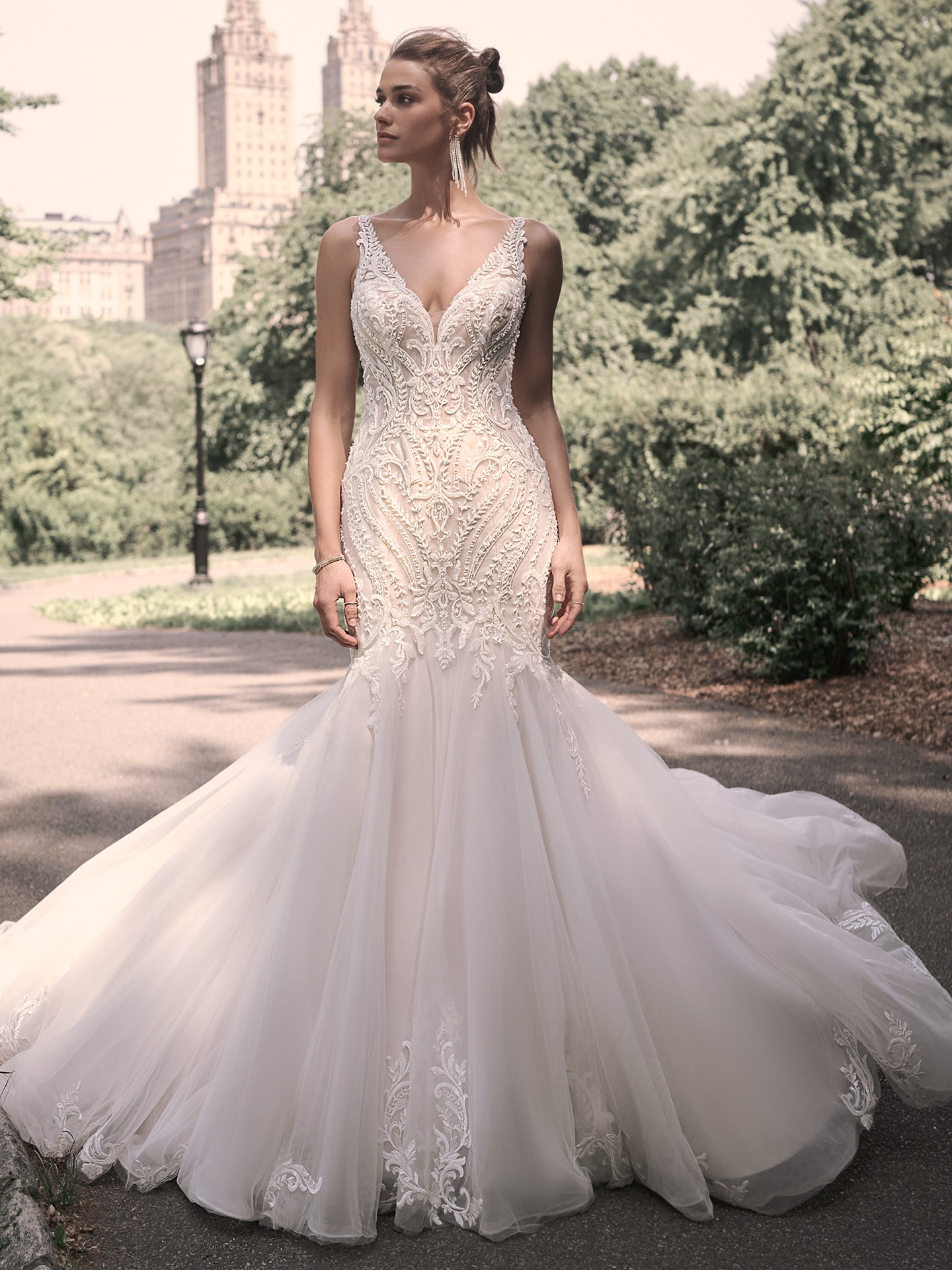 maggie sottero v neck wedding dress