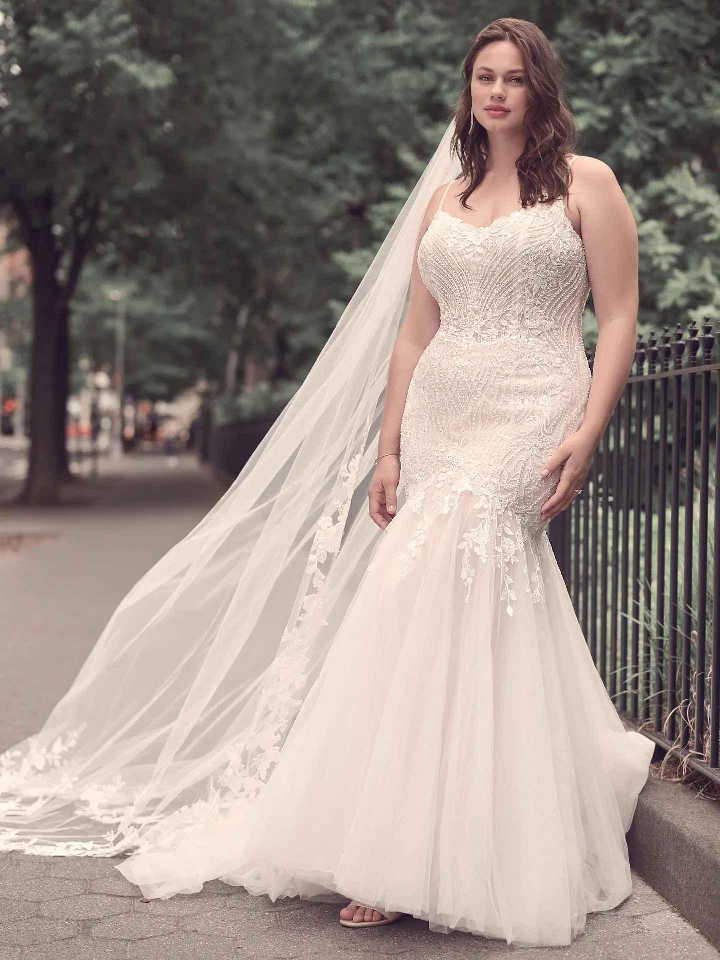 Maggie Sottero Fit and Flare Bridal Gown Nikolina 23MS097A01 promo10 Curve