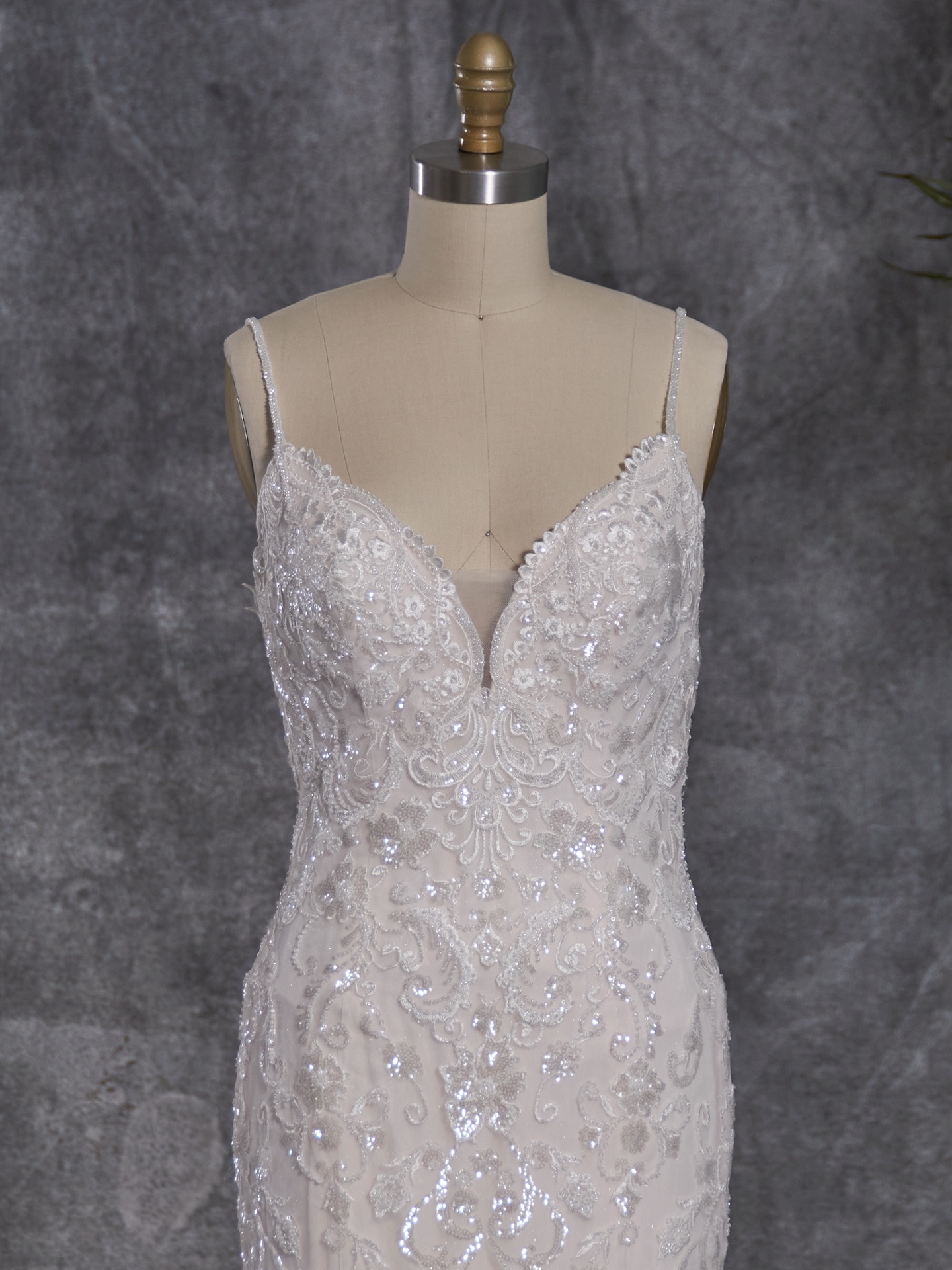 Beatrice Plus Size Beaded Lace Wedding Gown Rebecca Ingram