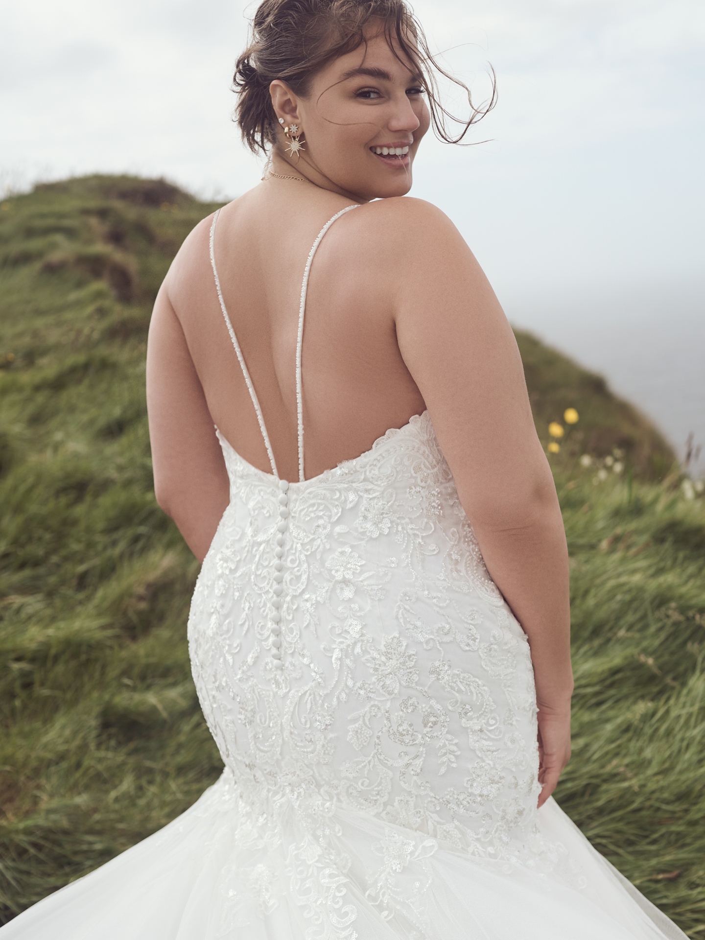 Beatrice Plus Size Beaded Lace Wedding Gown Rebecca Ingram