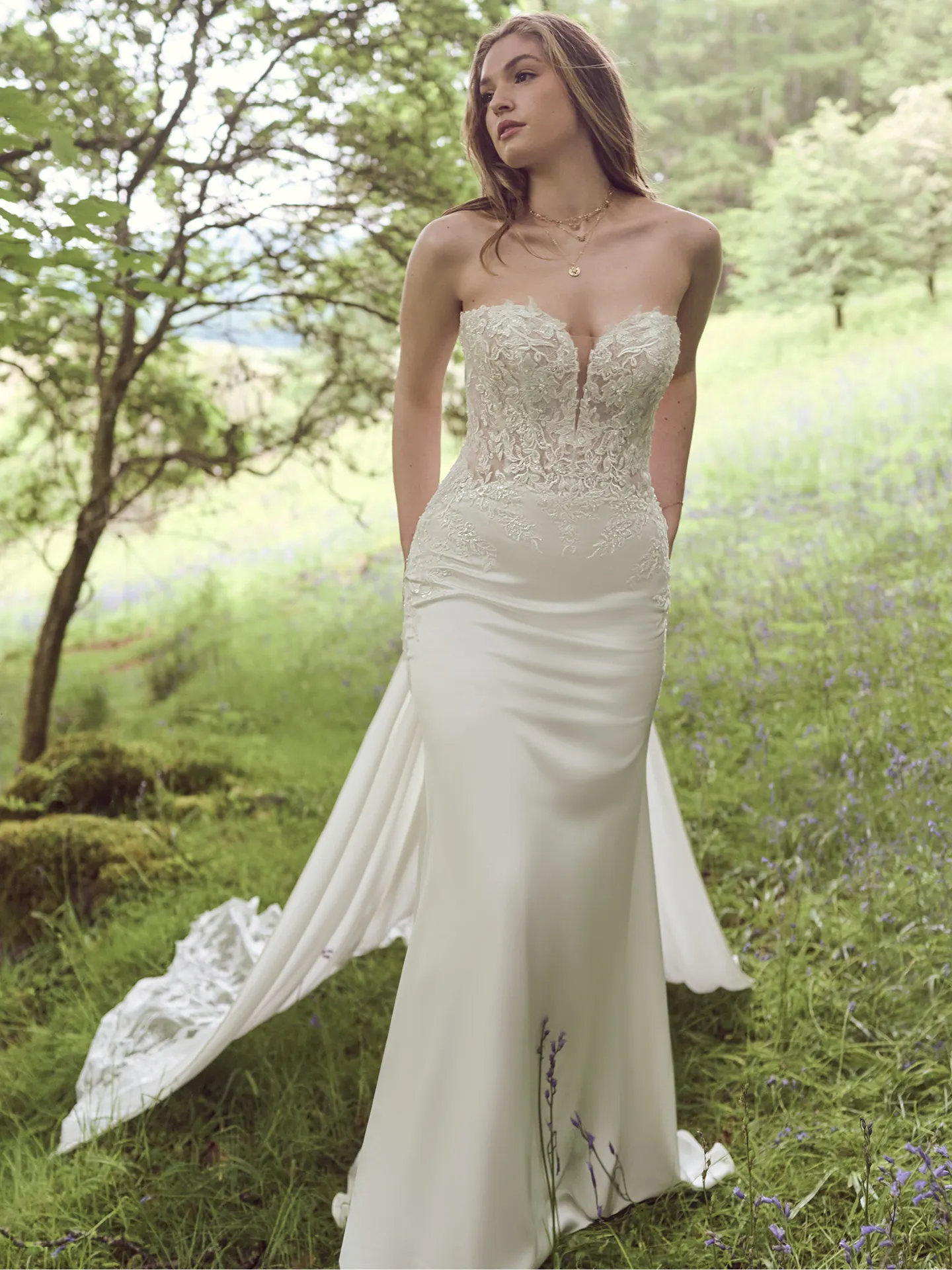Rebecca Ingram Sheath Wedding Dress Oksana 23RN118A01 promo7