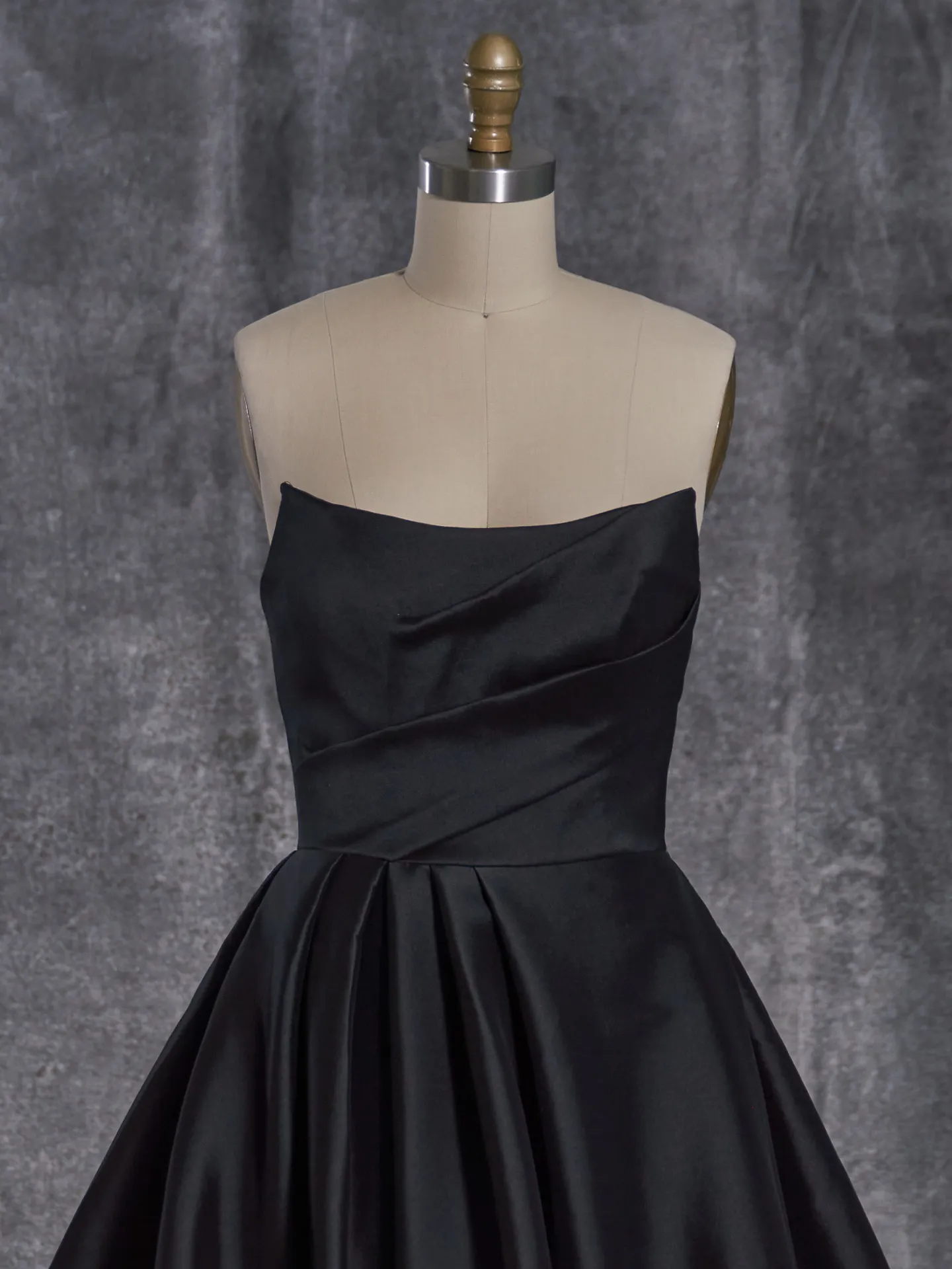 Sottero and Midgley Aspen strapless black A-line dress front view