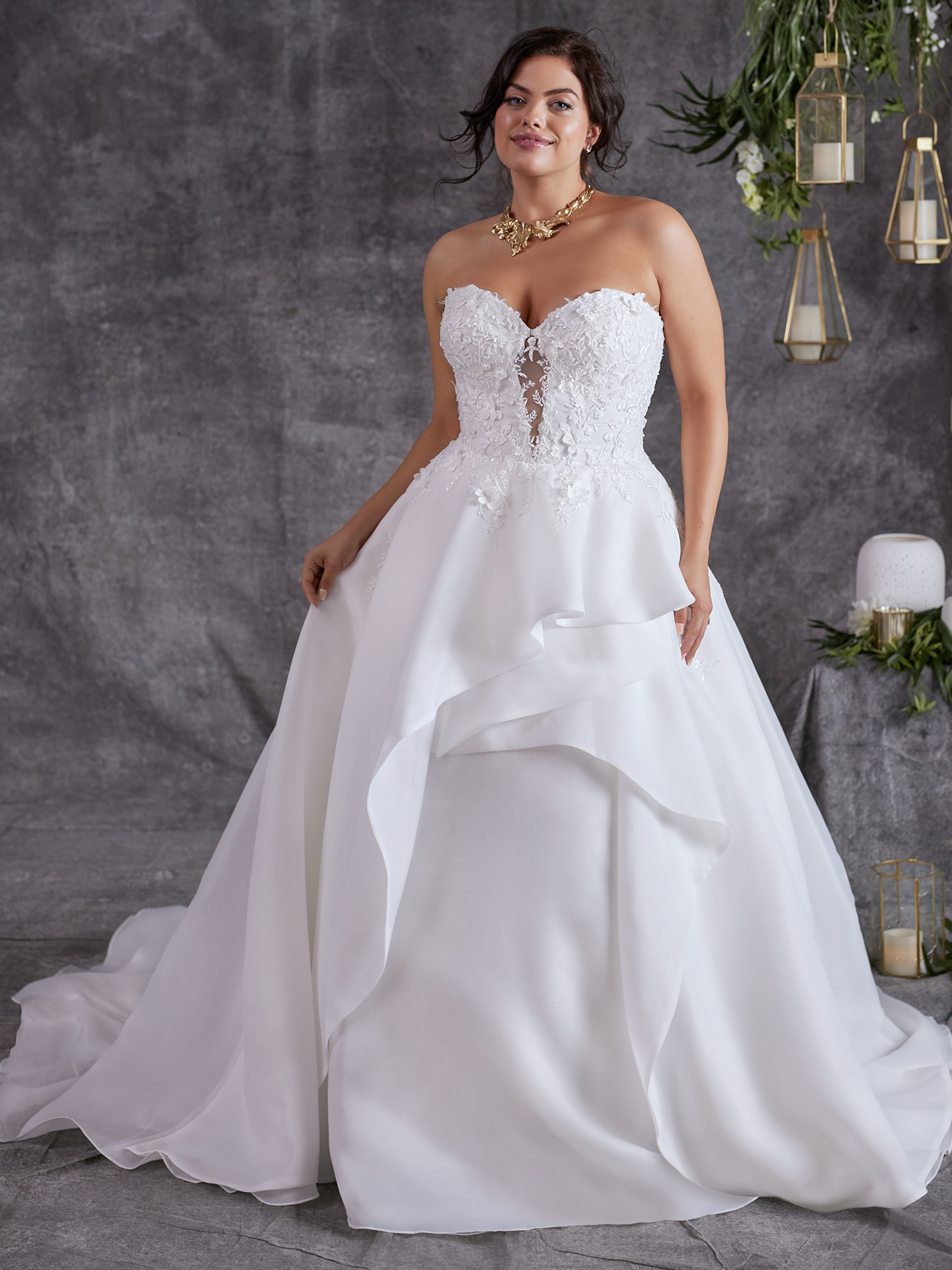 ★Since Then★ Knox Heart Neck Long One Piece Knox Sweetheart Neck Bridal Dress | Sottero and Midgley