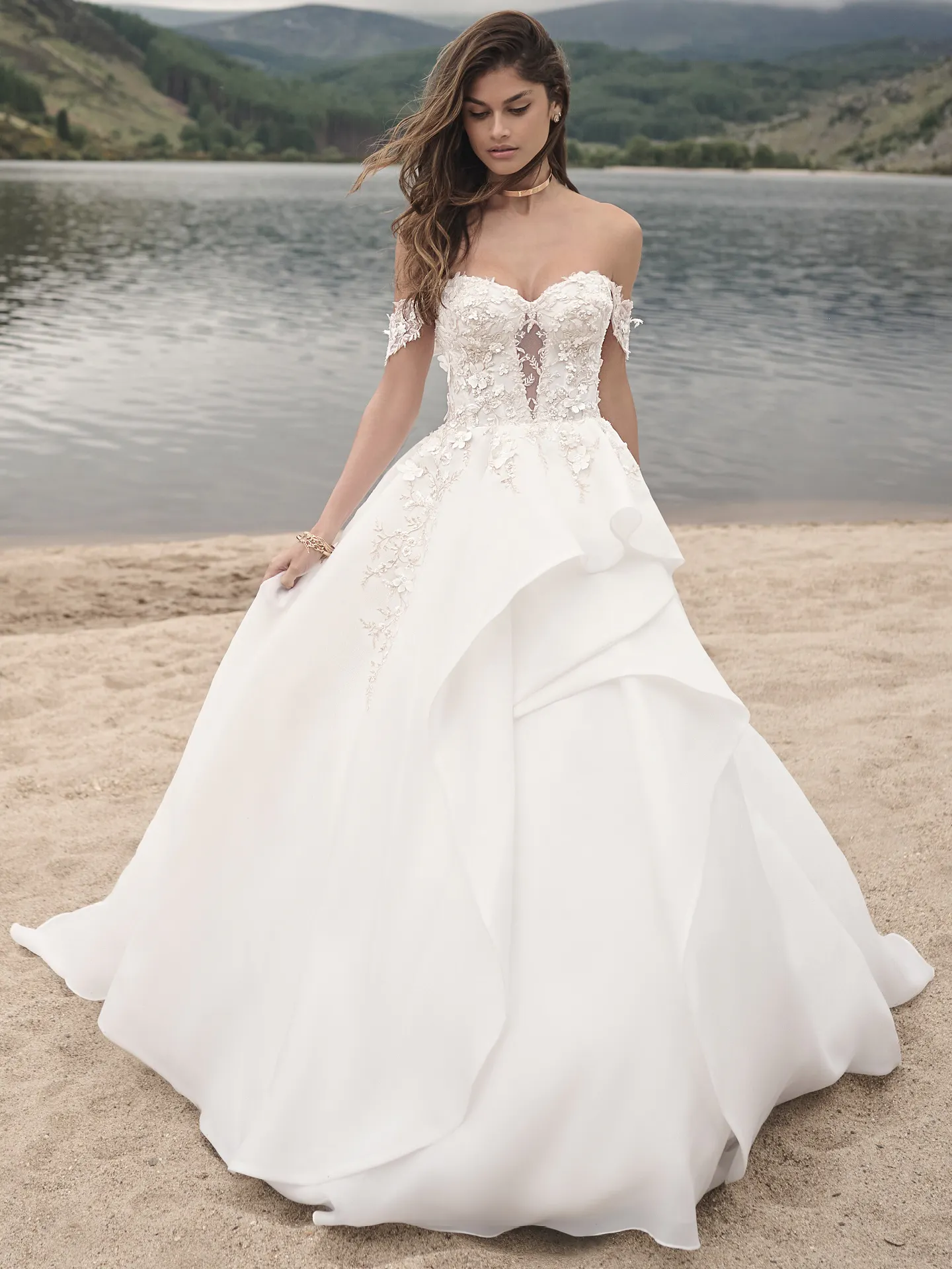 Sottero and Midgley A Line Wedding Dress Knox 23SC071A01 promo7