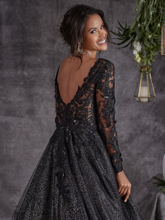Black Lace Wedding Dress With Sleeves