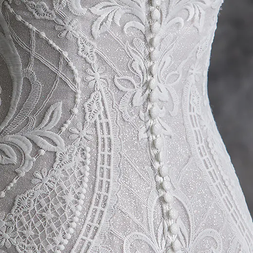 Sottero and Midgley Bronson lace gown back detail with buttons