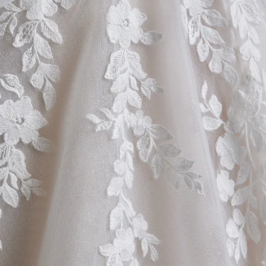 Alexandria lace detail Margaret Sottero wedding dress fabric