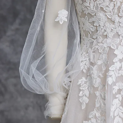 Alexandria bishop sleeves detail with floral lace Maggie Sottero