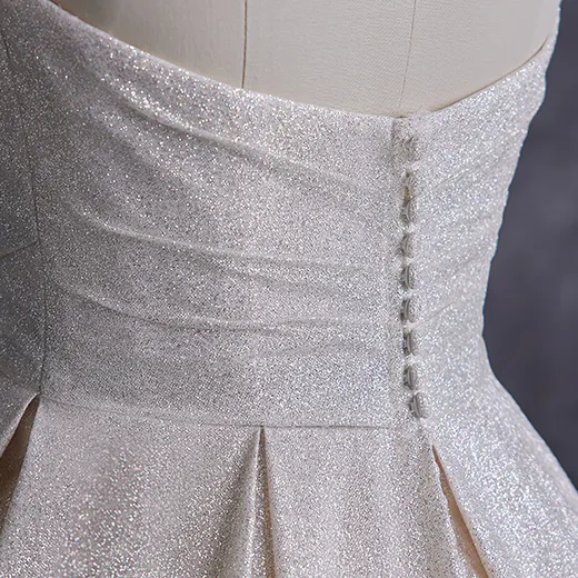 Maggie Sottero Anniston shimmery ballgown back view buttons