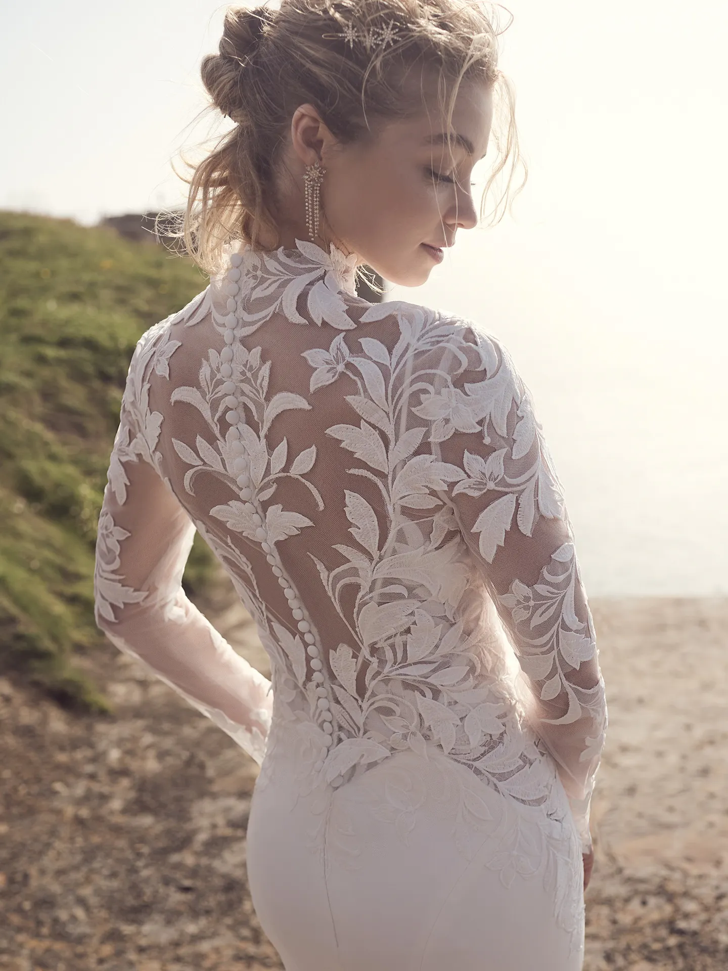 Rebecca Ingram Dionne lace jacket back view outdoors