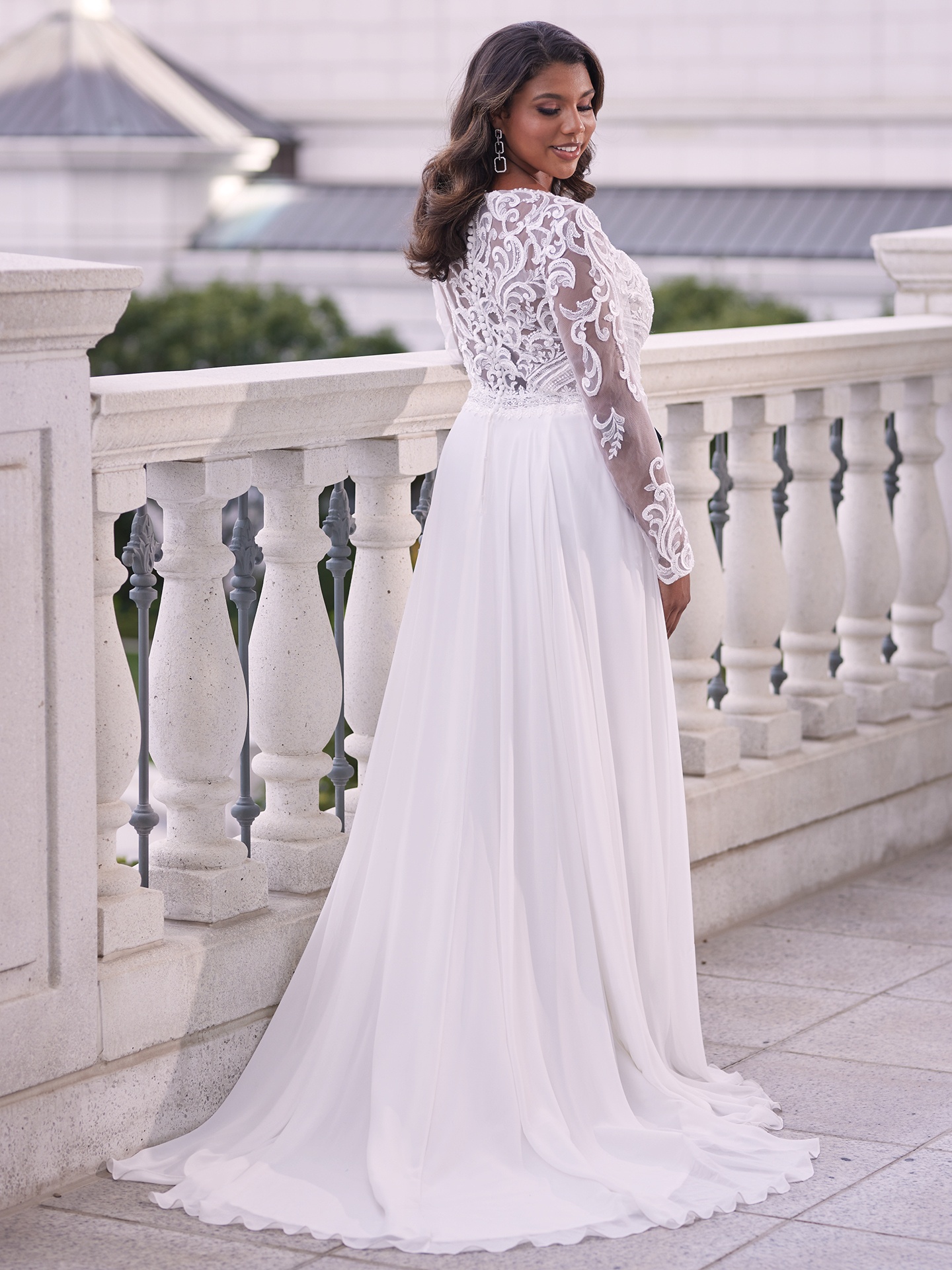Formal Dress: 27475. Long Chiffon Dress, Illusion Neckline, Flowy | Alyce  Paris