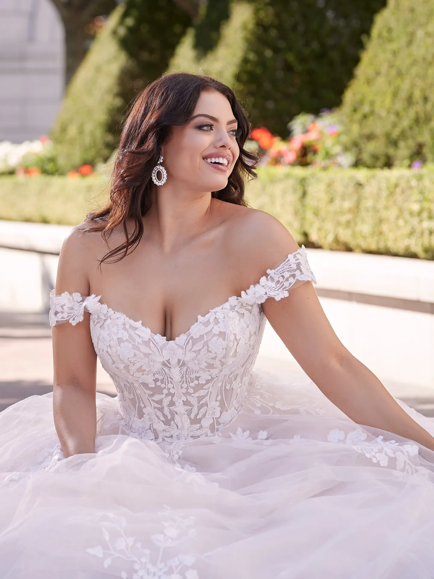 Maggie Sottero Harlem off-the-shoulder lace gown front view