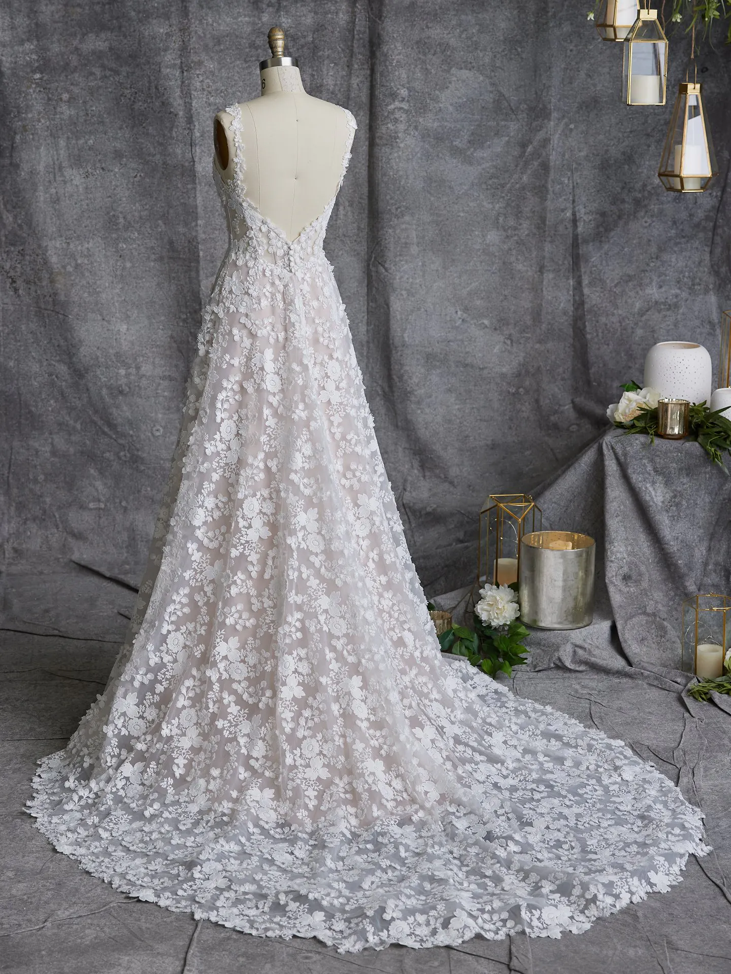 Ladonna back view floral wedding dress Maggie Sottero