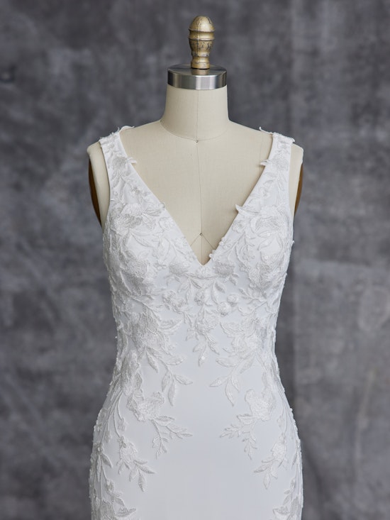 Trezelle Keyhole Back Crepe Wedding Dress