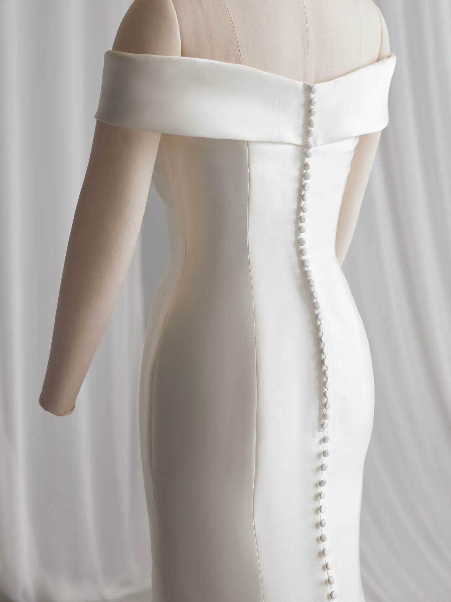 Rebecca Ingram off-the-shoulder fit-and-flare dress back view