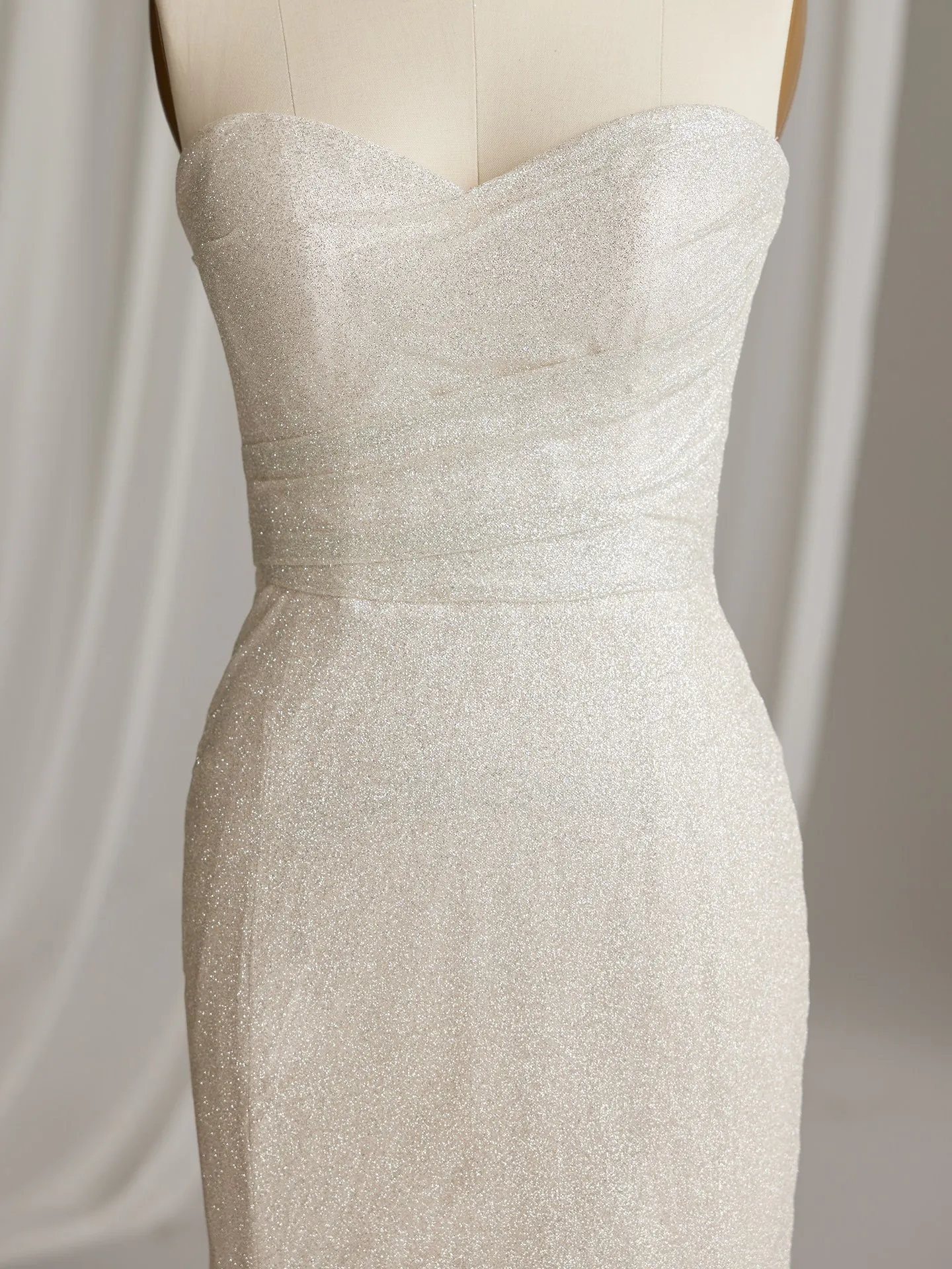 Maggie Sottero Anniston Lane glitter fit-and-flare front view
