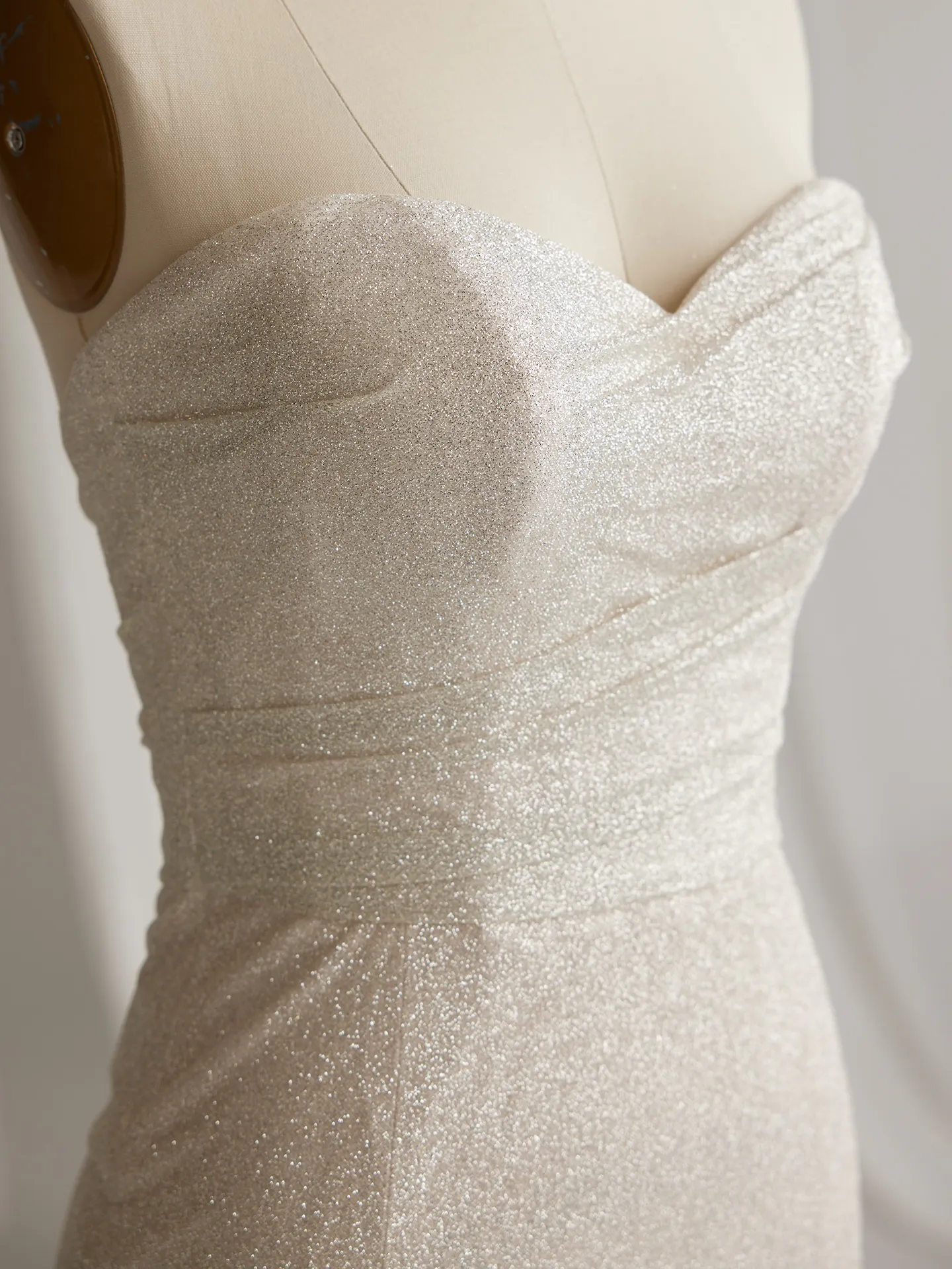 Maggie Sottero Anniston Lane glitter fit-and-flare gown front view
