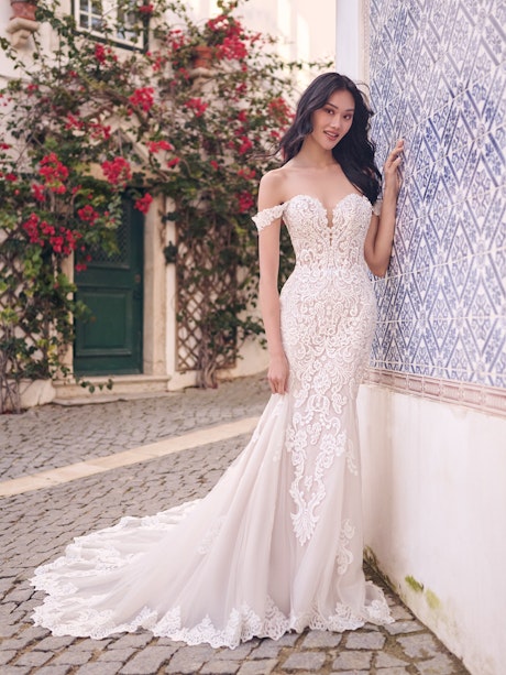 SireneWeddingDress Store Simple Tulle Organza Strapless Wedding Dress Detachable Sleeves Court Train