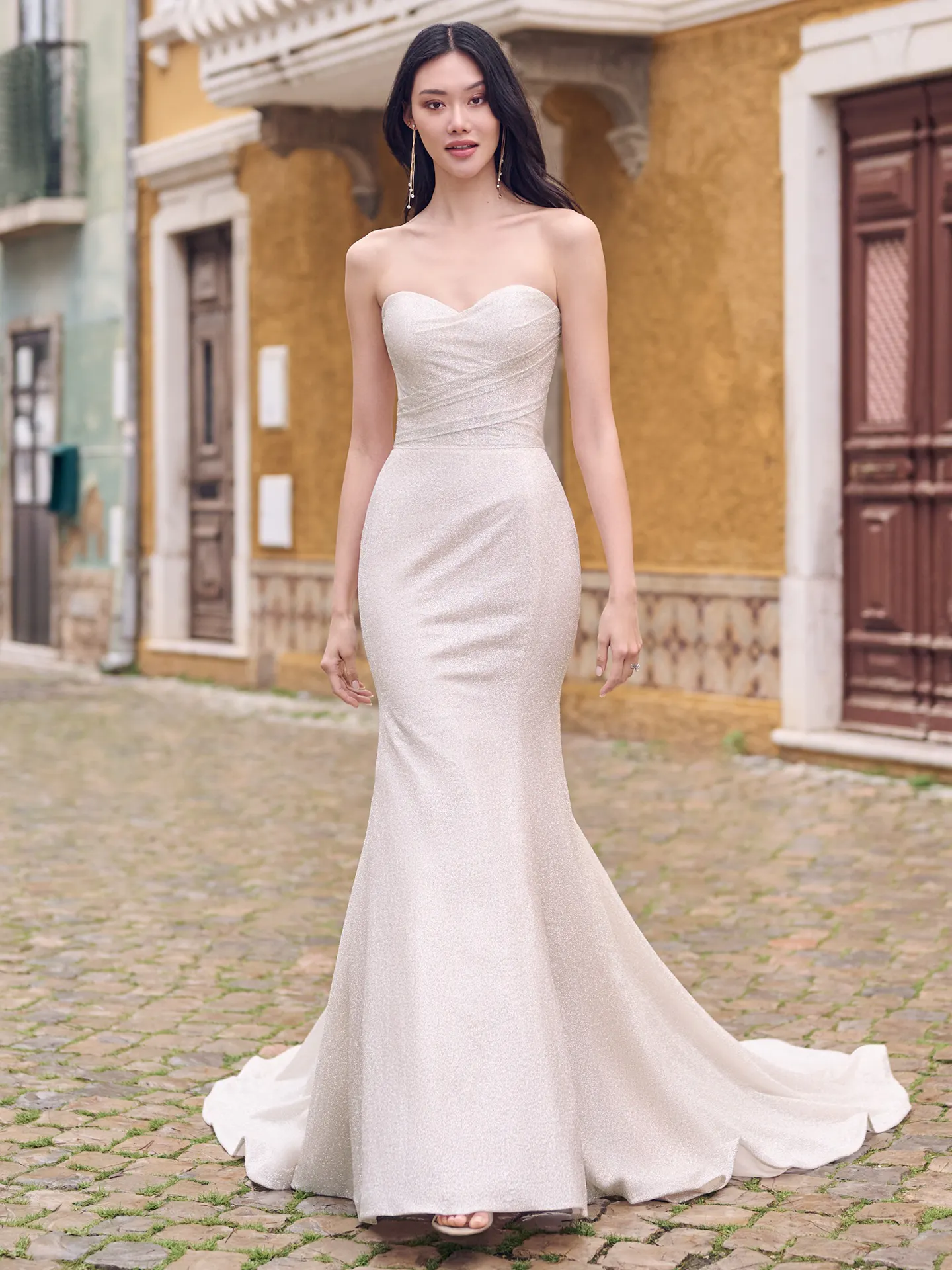 Maggie Sottero Anniston Lane front view fit-and-flare gown