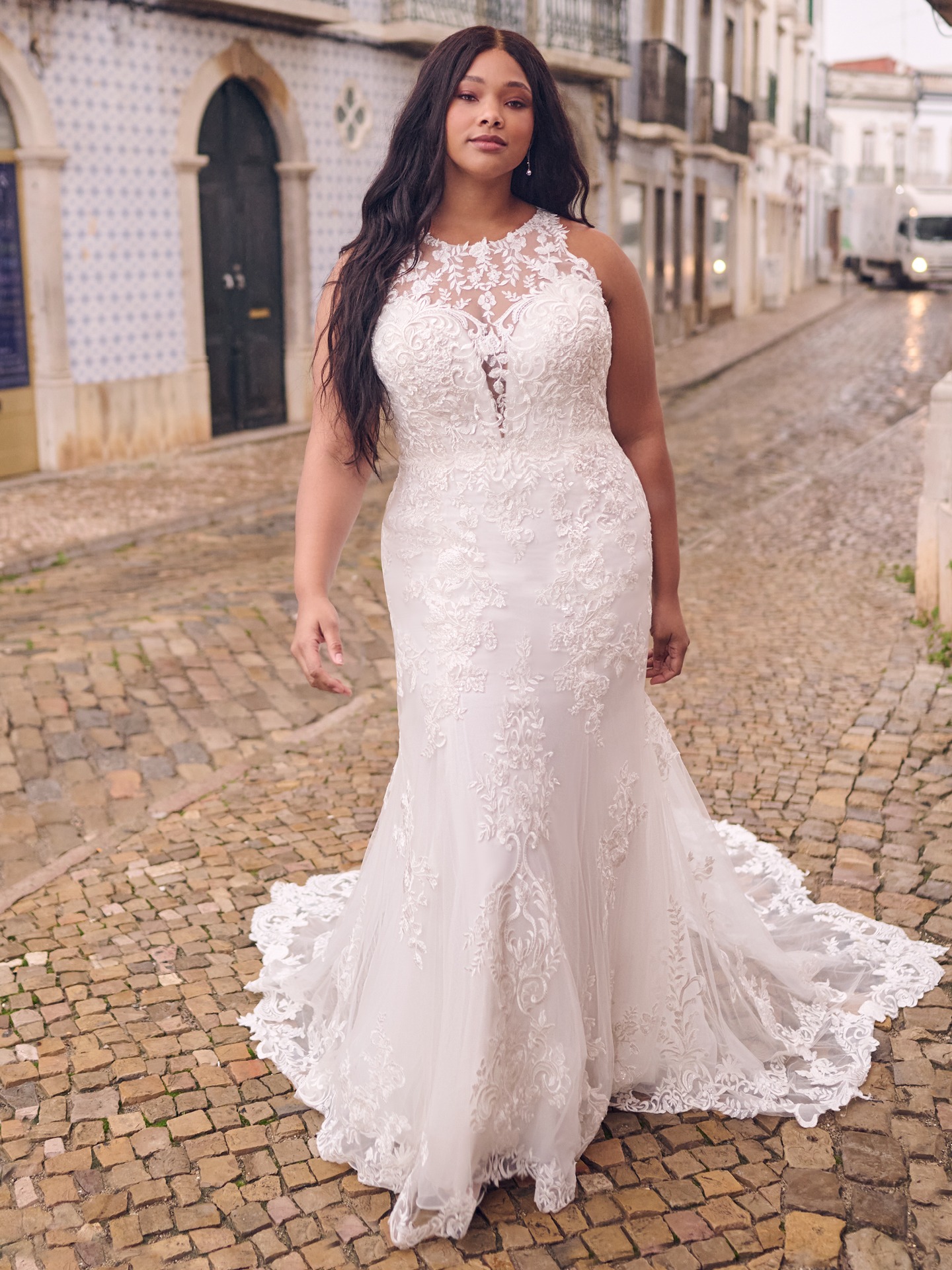 Claire Illusion Lace Halter Neck Bridal Dress | Maggie Sottero