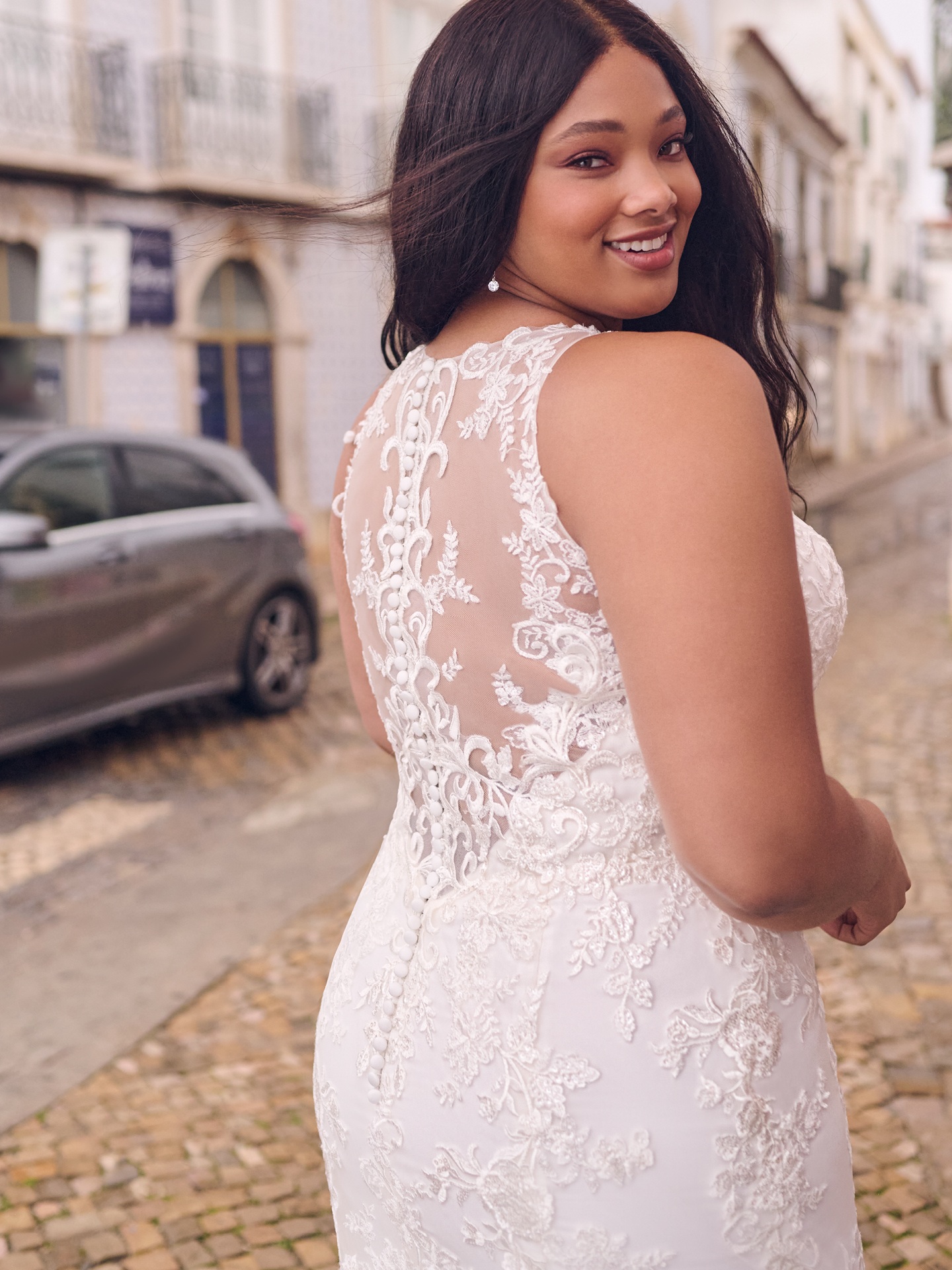 Claire Illusion Lace Halter Neck Bridal Dress | Maggie Sottero