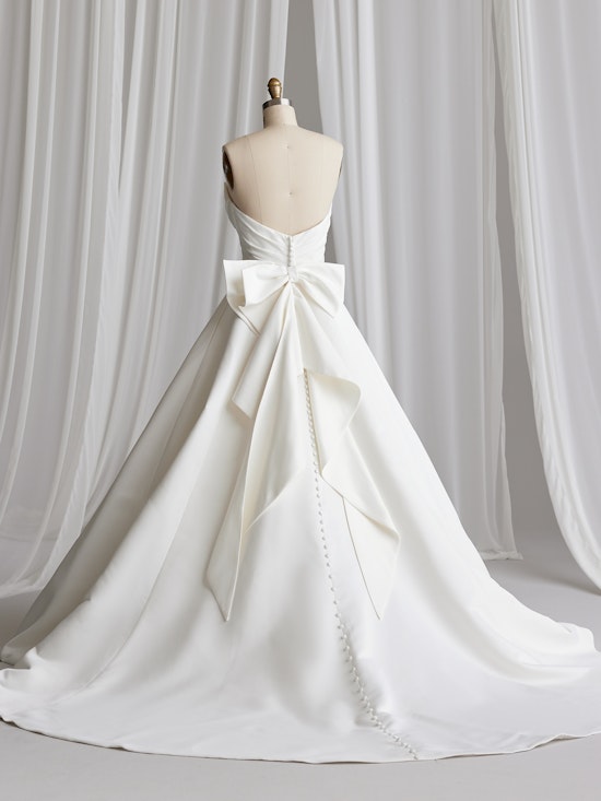Ophelia Pleated Satin Wedding Gown with Bow | Maggie Sottero