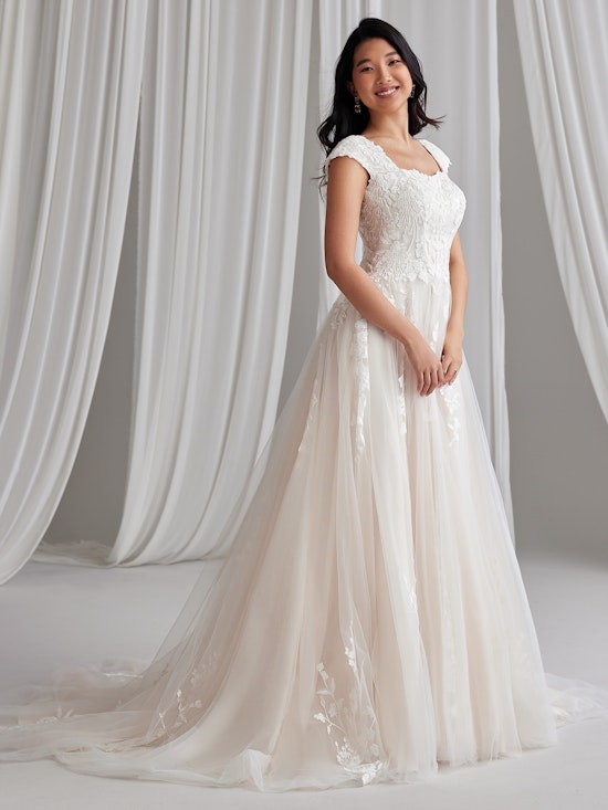 Harlem Leigh Modest Garden Inspired Bridal Dress Maggie Sottero 2413