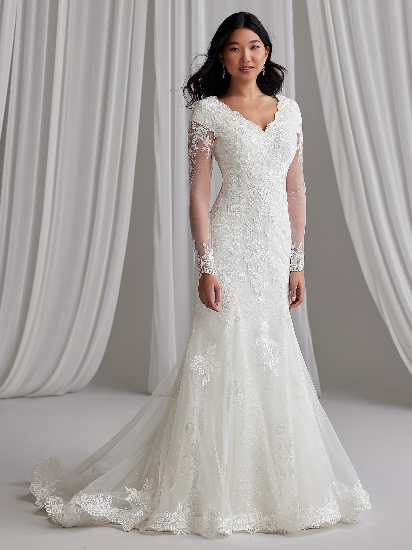 Maggie sottero long on sale sleeve wedding dresses