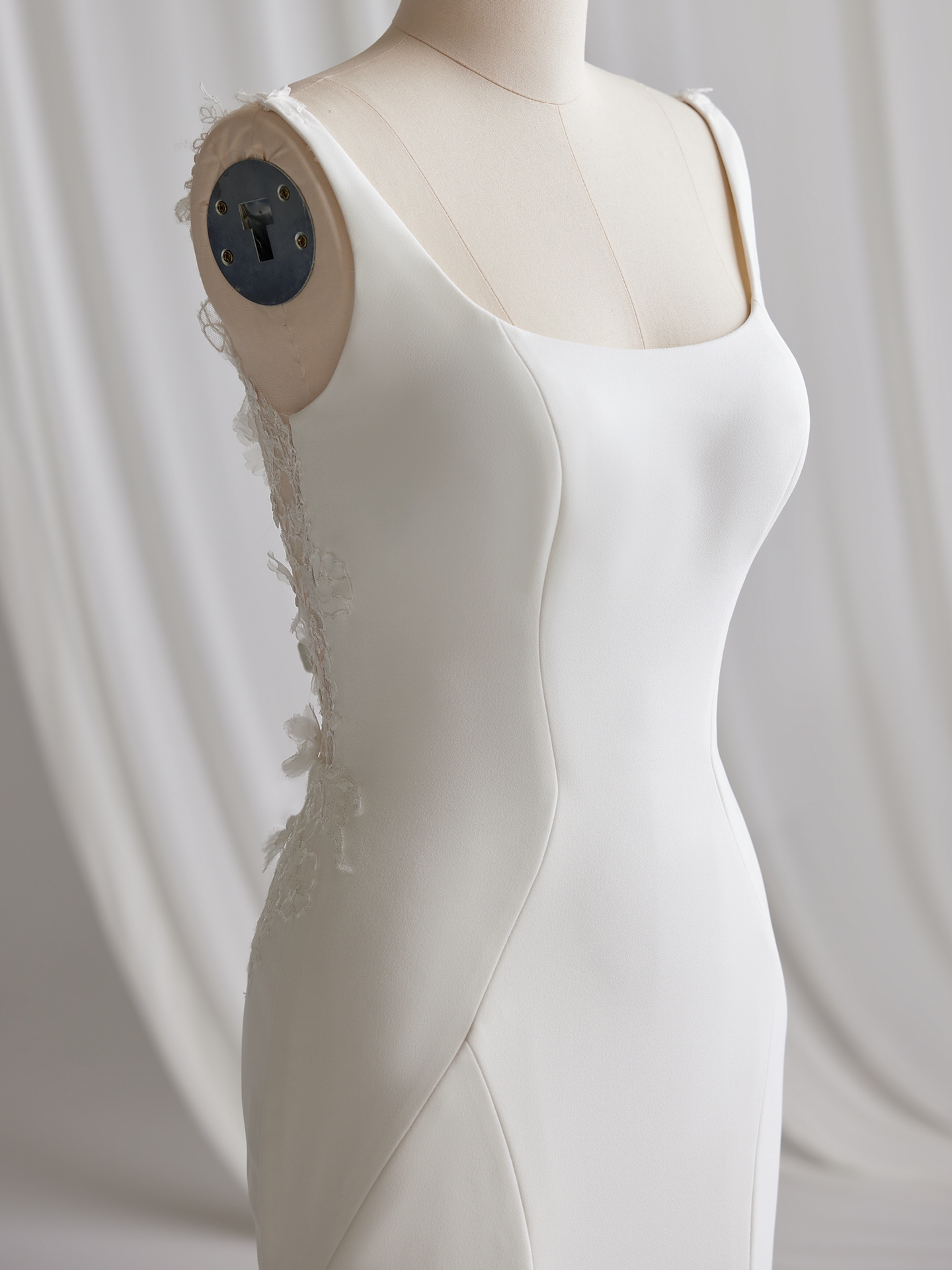 Joy 3D Floral Lace Crepe Wedding Gown | Rebecca Ingram
