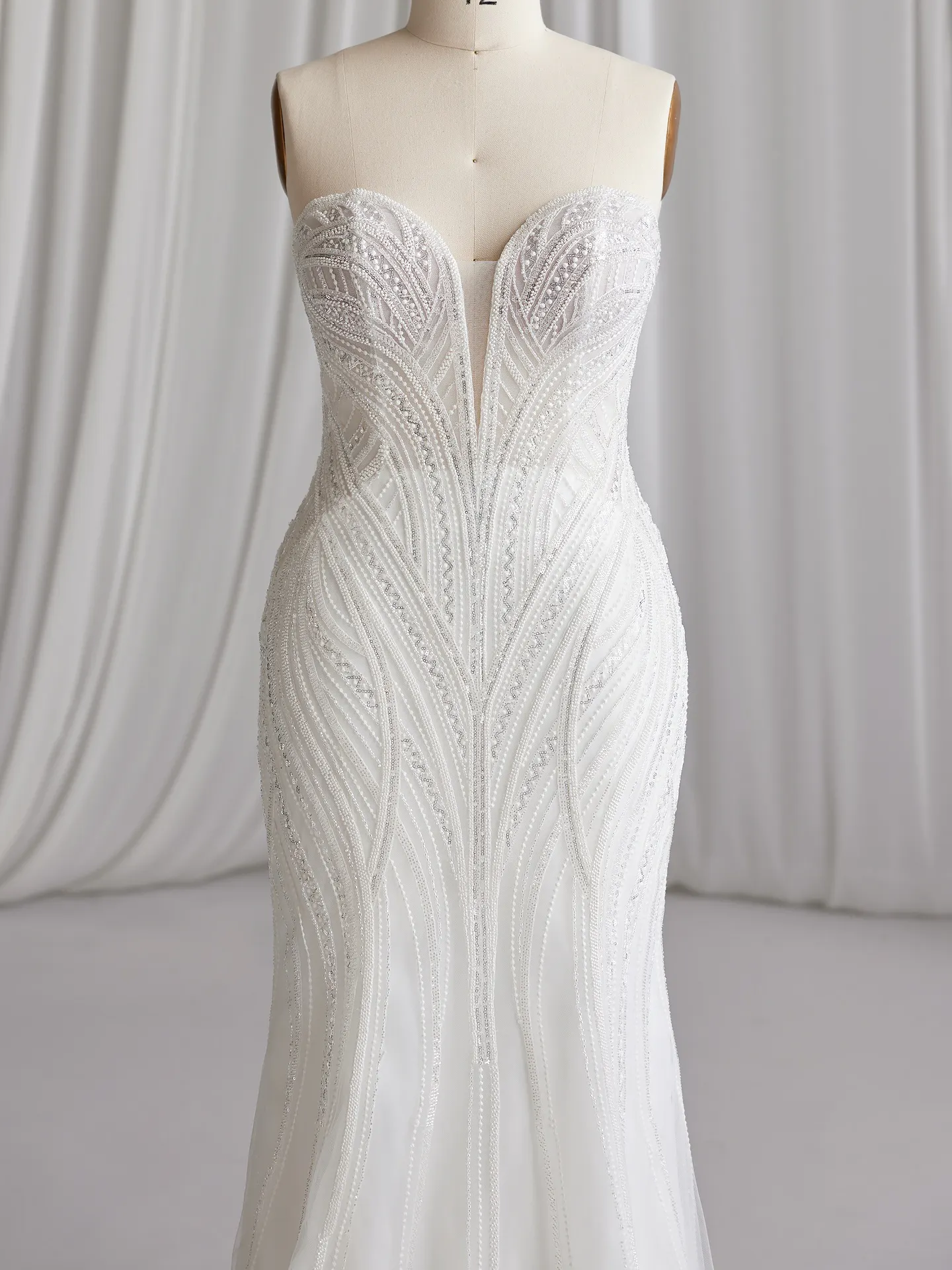 Sottero and Midgley Positano front view, beaded mermaid-inspired wedding gown.