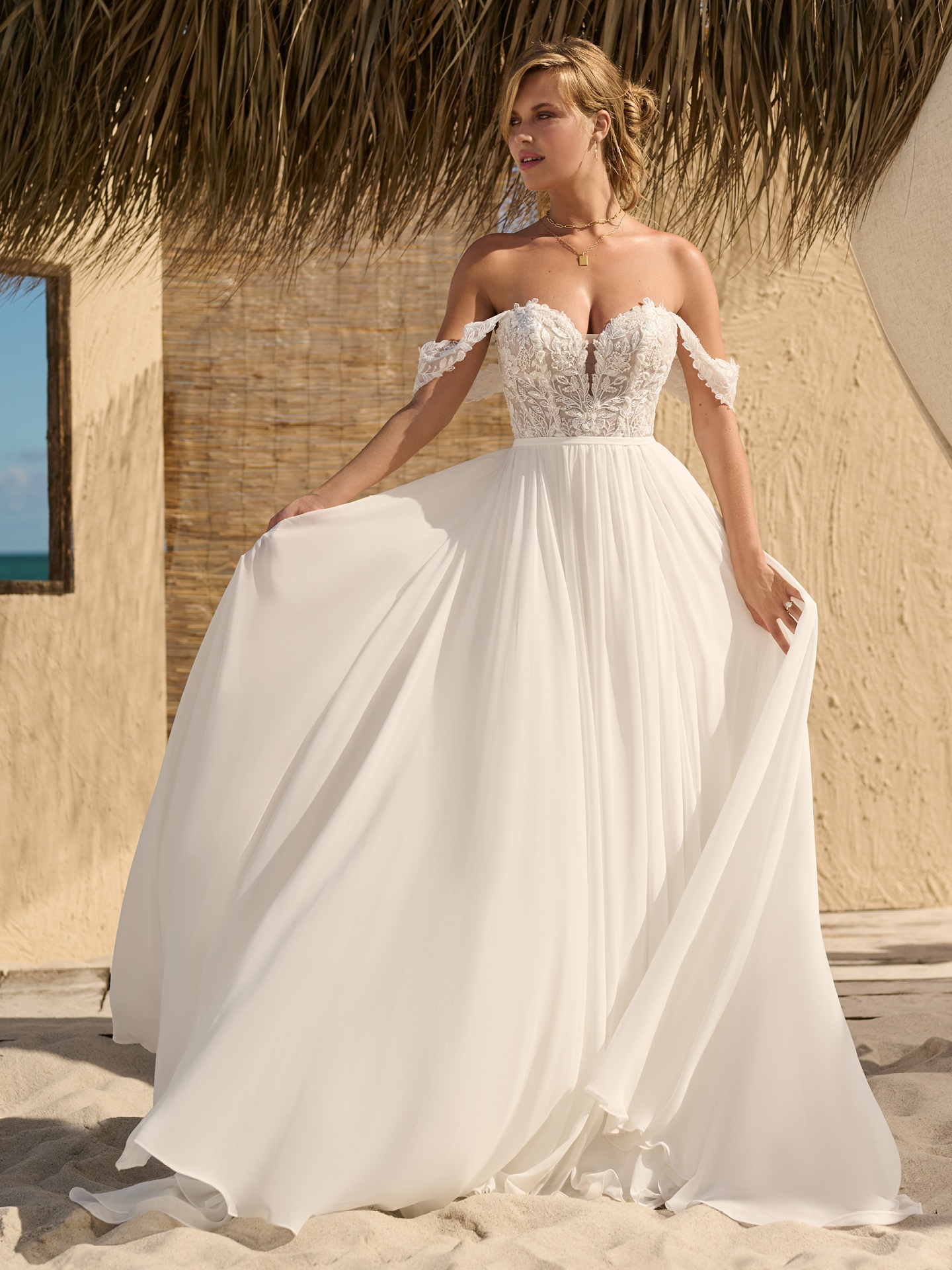 Lace and Chiffon Evening Gown