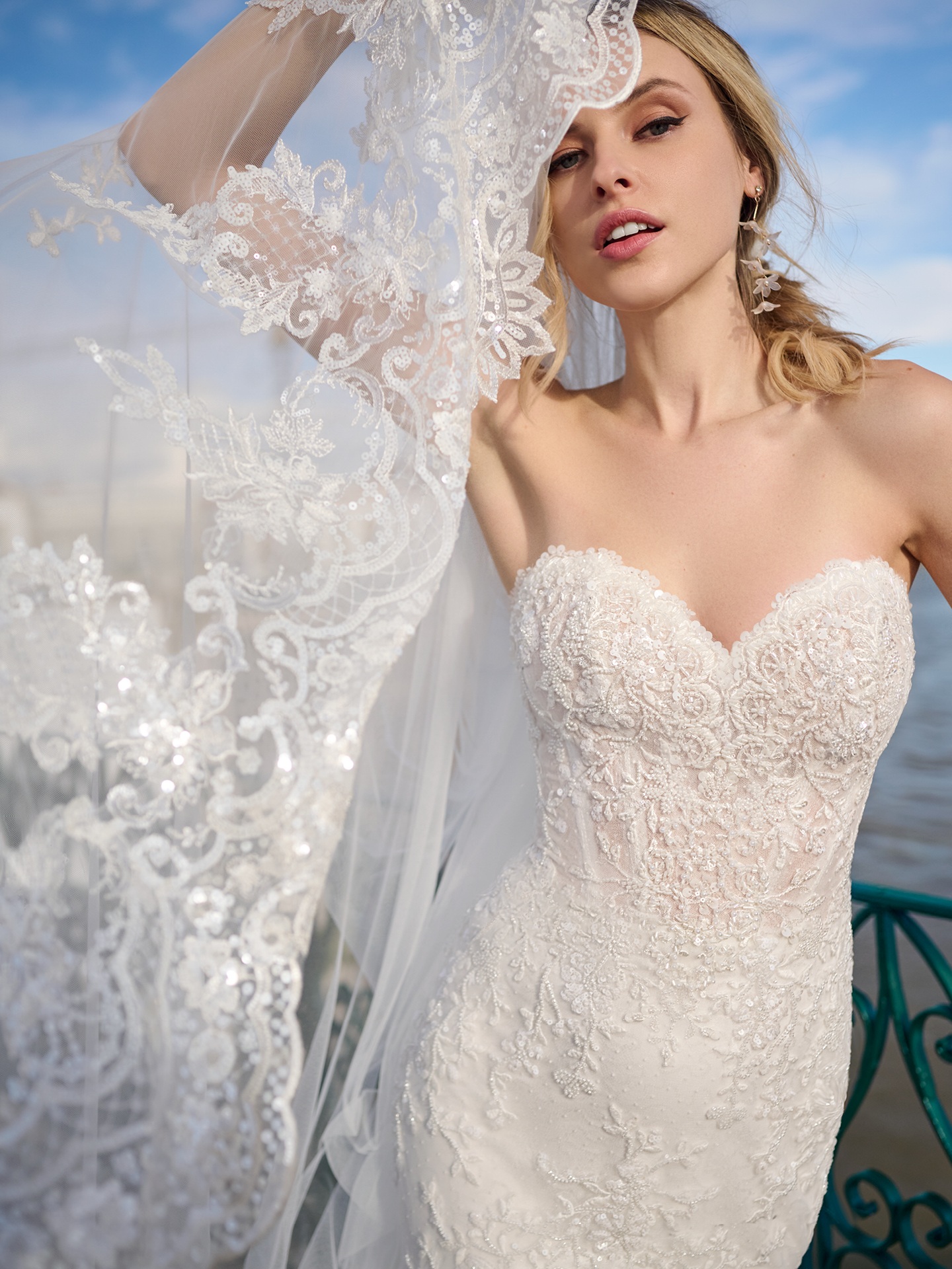 Maggie sottero strapless lace hotsell wedding dresses