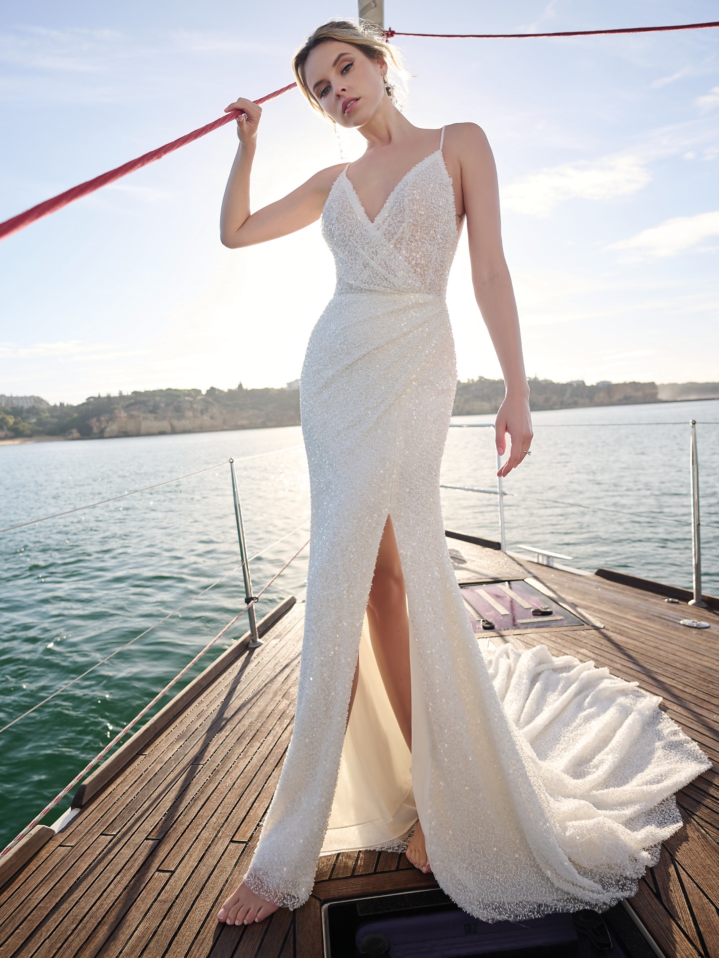 Floral Embellished Fit-and-Flare Wedding Dress | Kleinfeld
