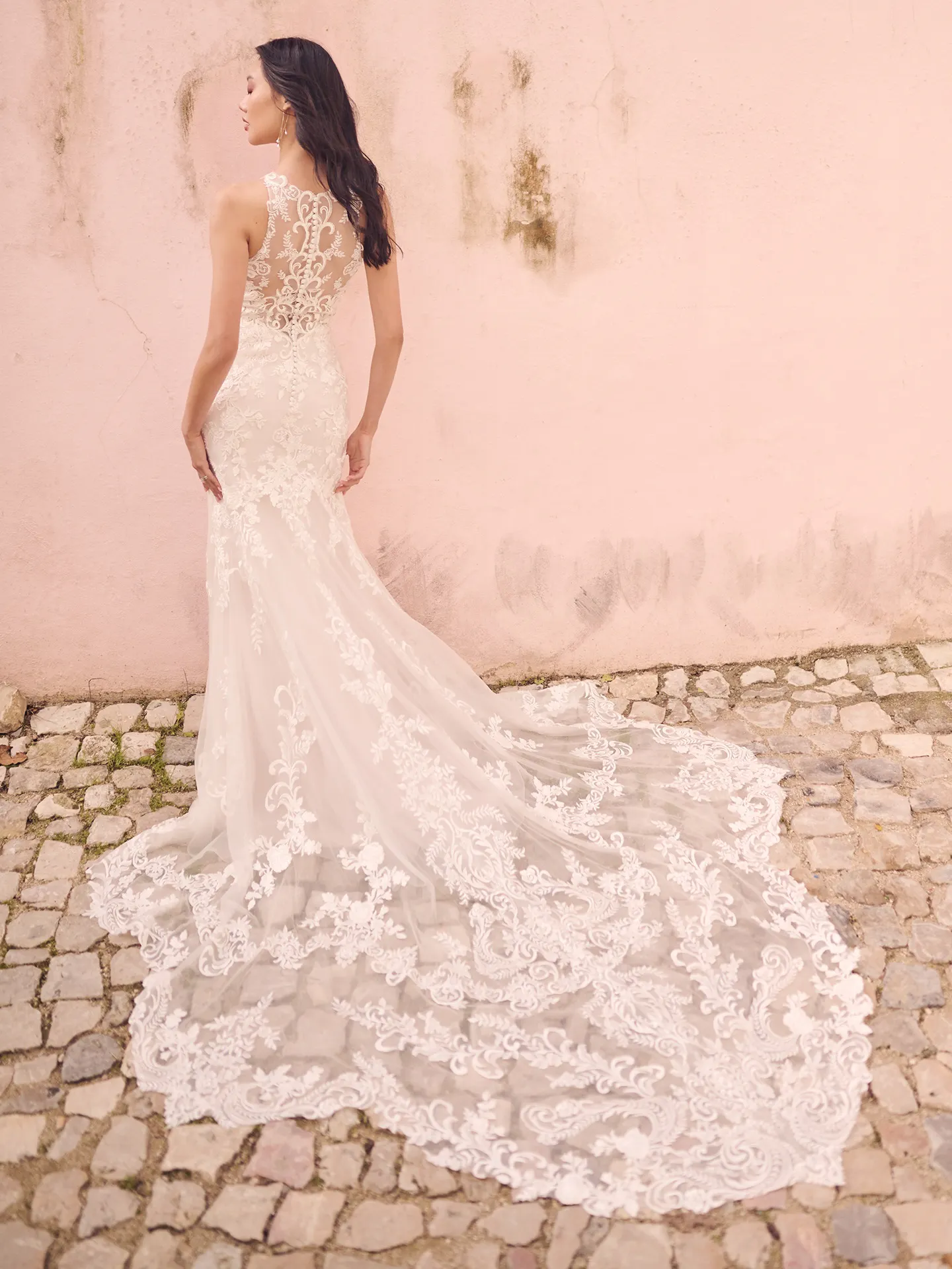 Claire Illusion Lace Halter Neck Bridal Dress | Maggie Sottero