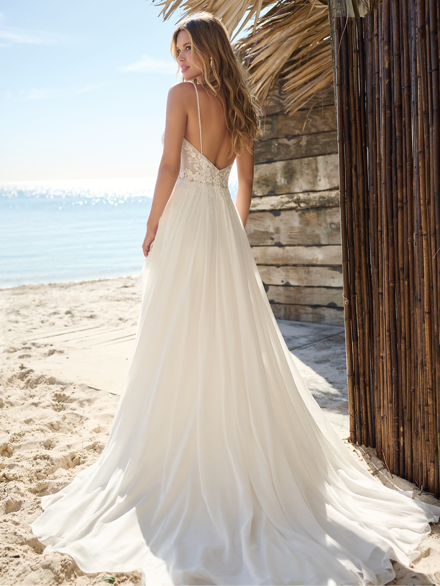 Pleated chiffon hot sale wedding dress